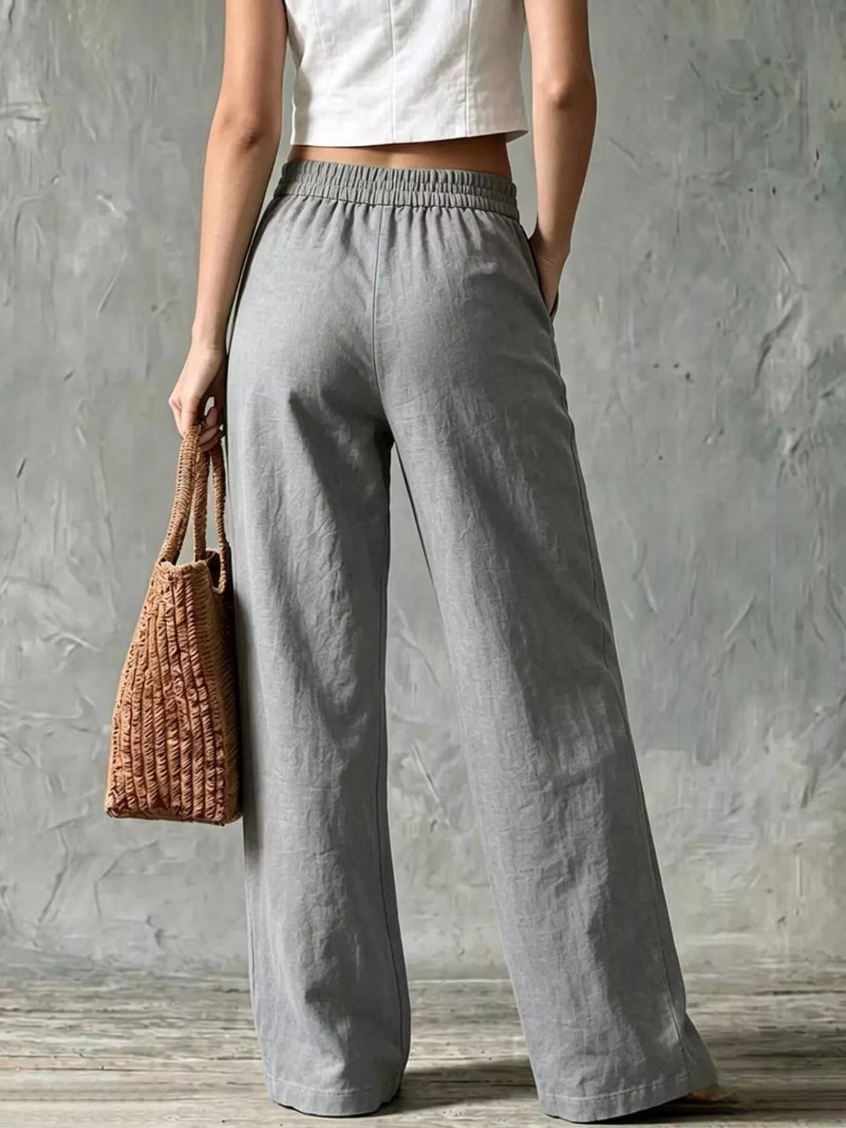 Basic Wide Leg Pocket Pants