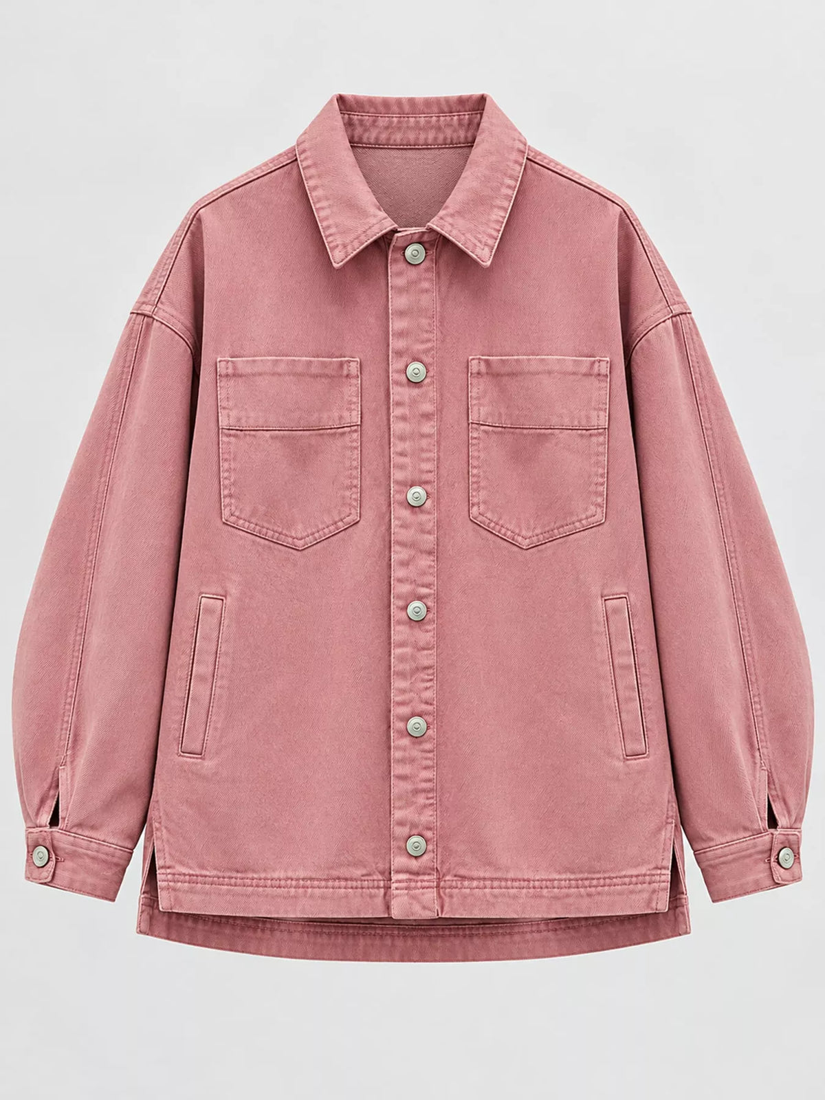 Button-Up Long Sleeve Denim Jacket