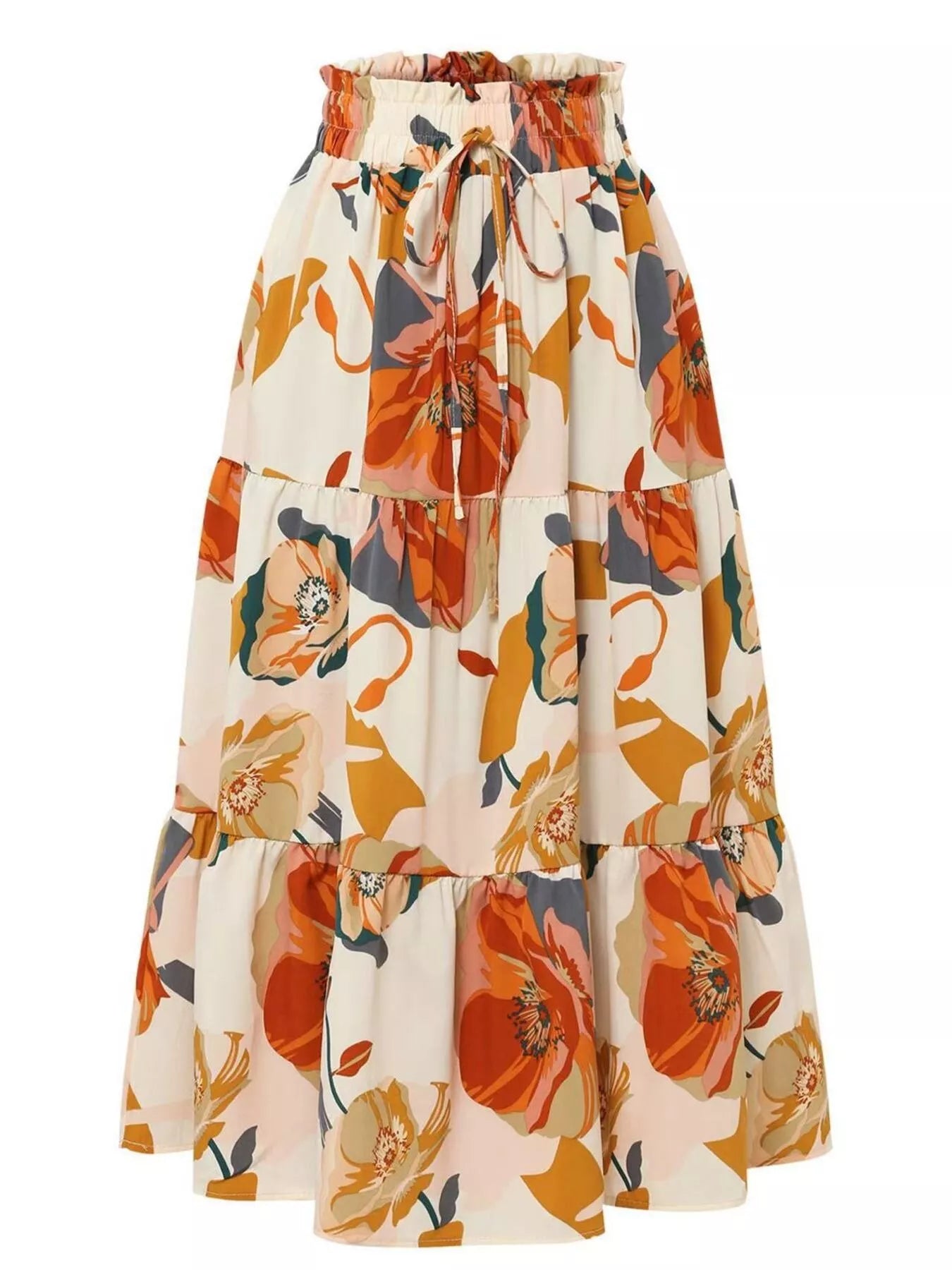 Floral Tiered Skirt in Color