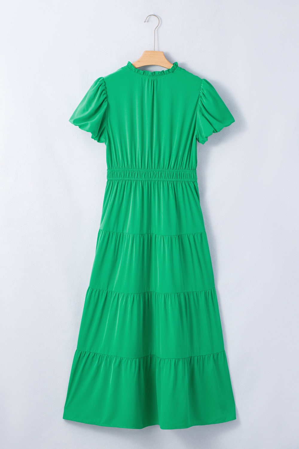 Ruffled Tiered Puff Sleeve Maxi Dress