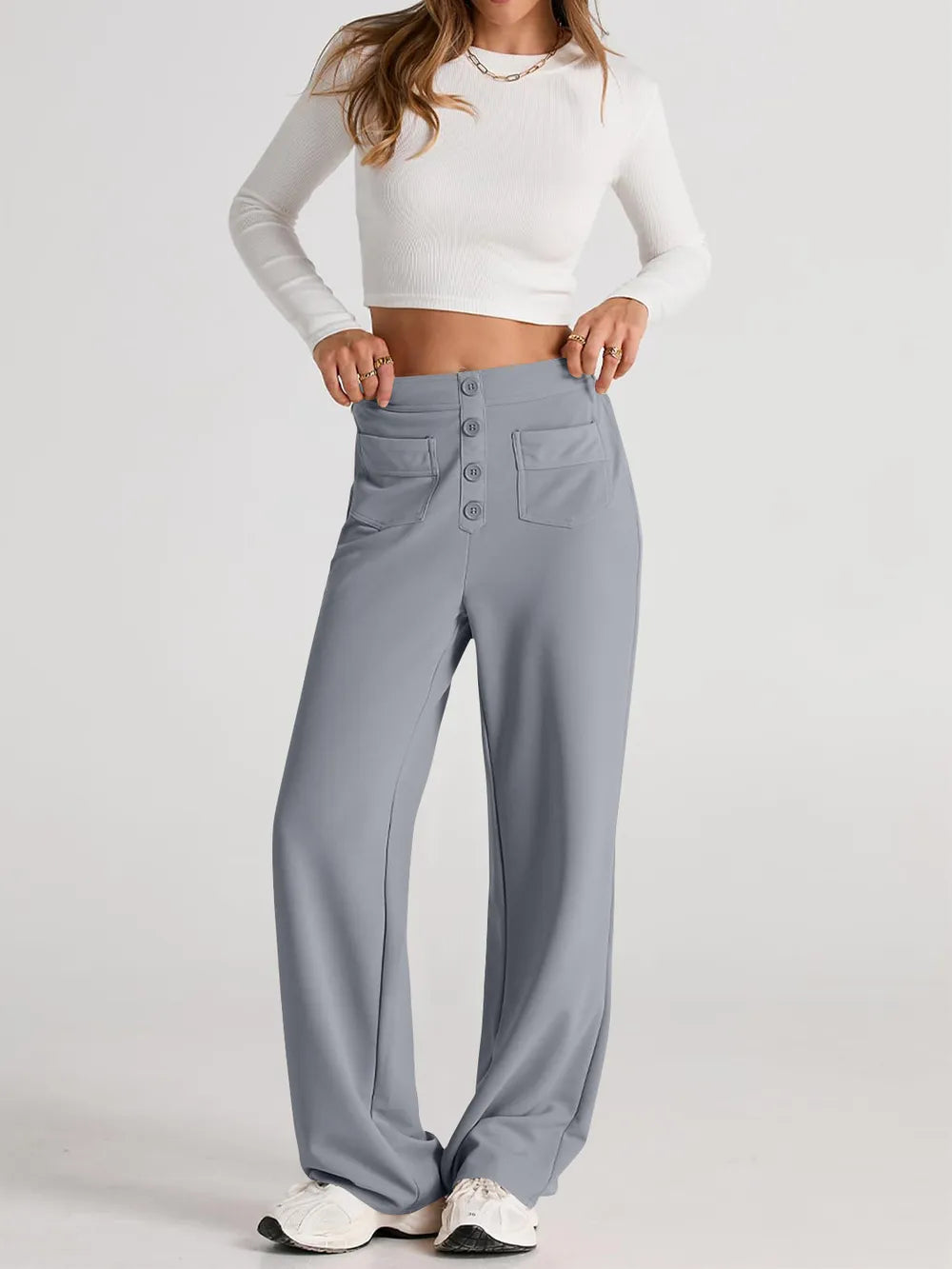 High-Rise Wide-Leg Pants by K&L