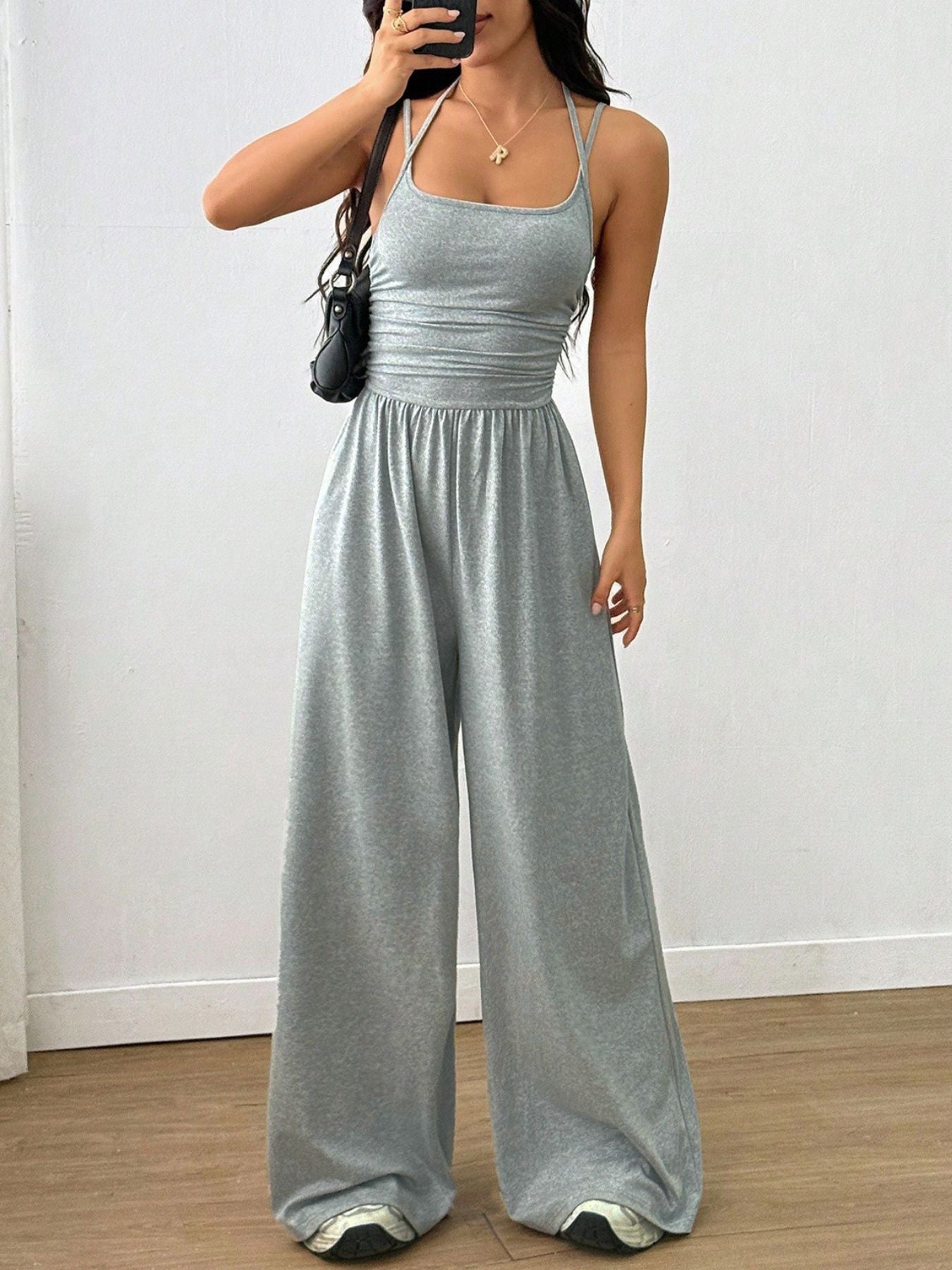 Sleeveless Wide Leg Jumpsuit