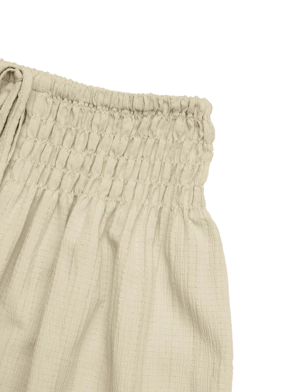 Ruffled Hem Slit Skirt in Beige