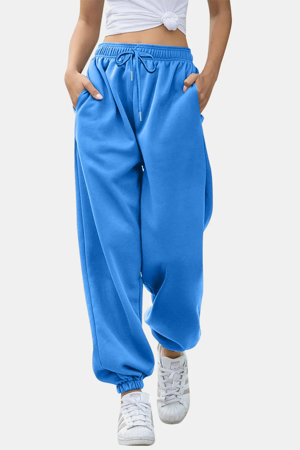 Tie-Waist Joggers with Pockets in Rich Hues by K&L