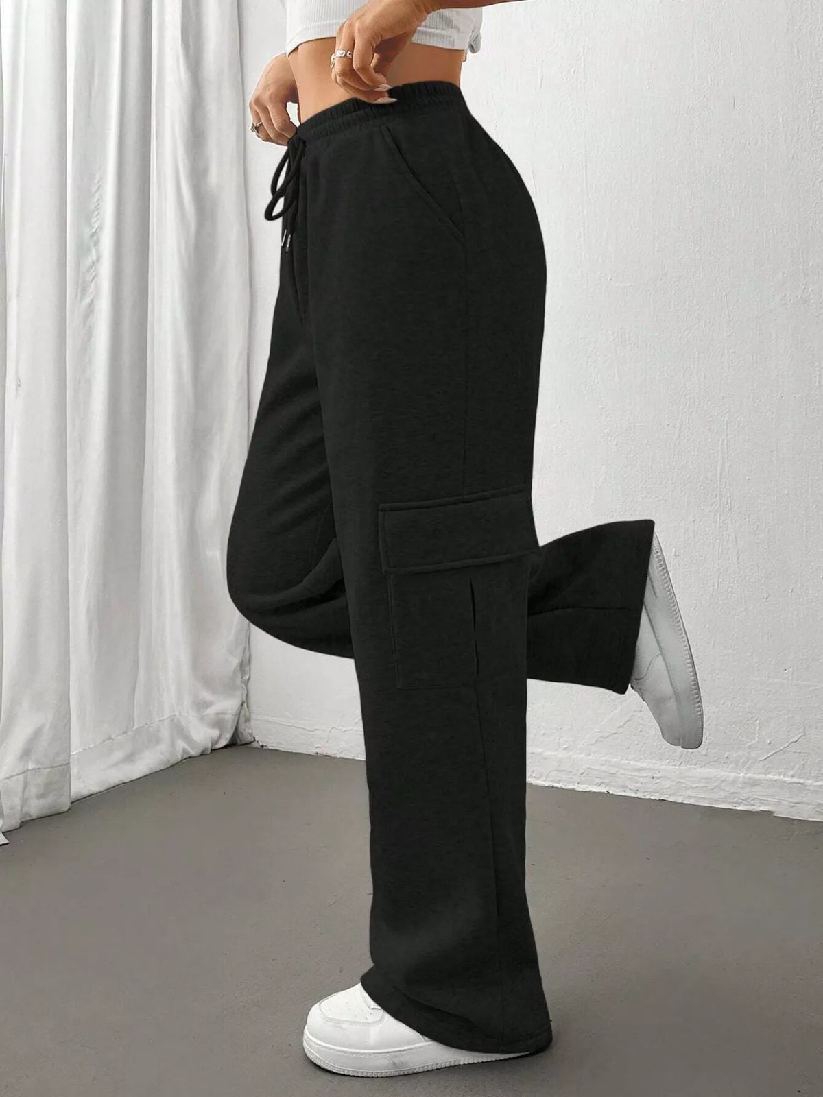 Relaxed Fit Drawstring Waist Pants