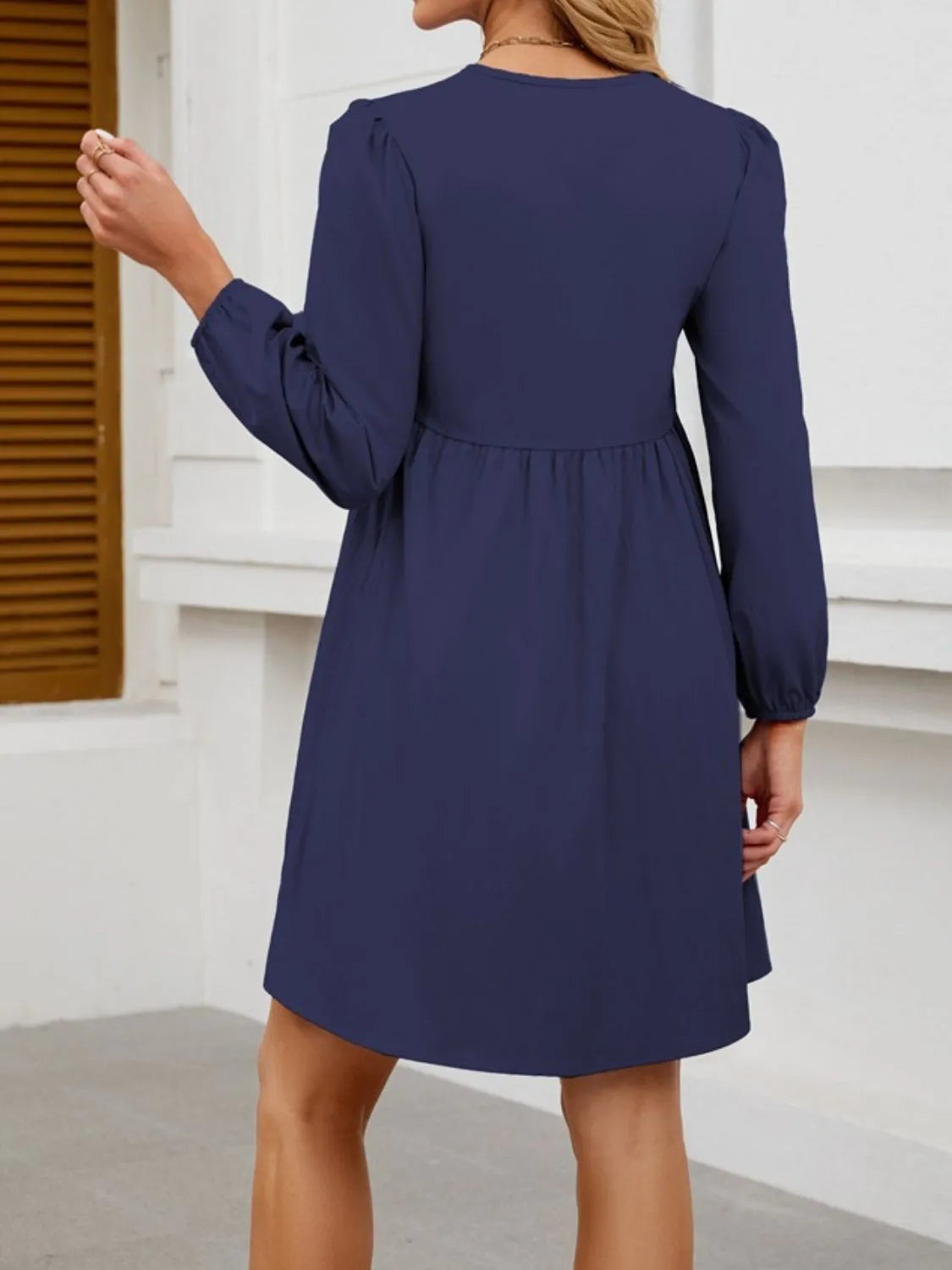 Tie Front Long Sleeve Mini Dress by Gen Beauty