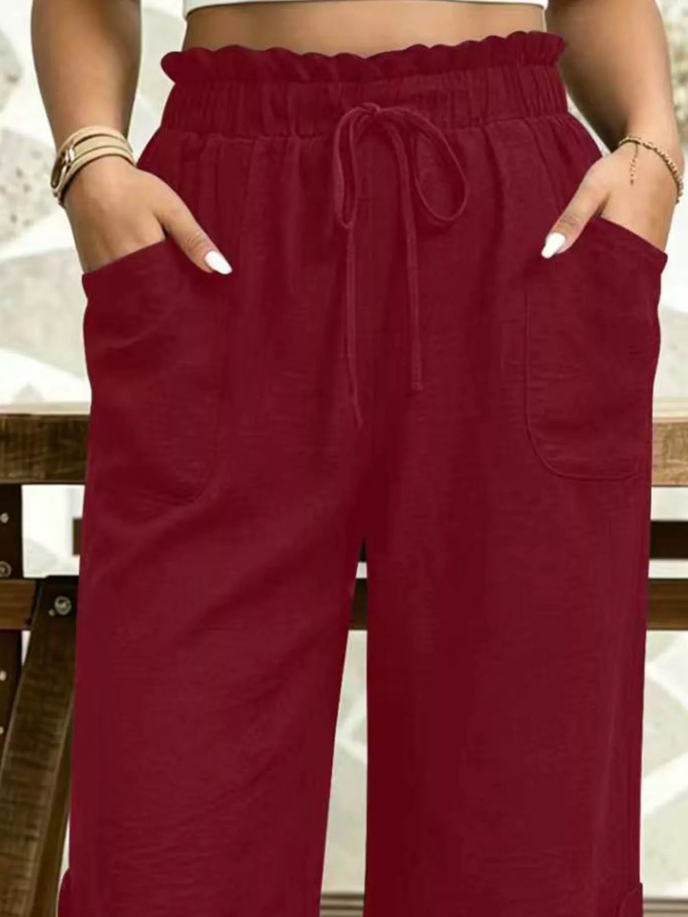 Paperbag Waist Drawstring Capris