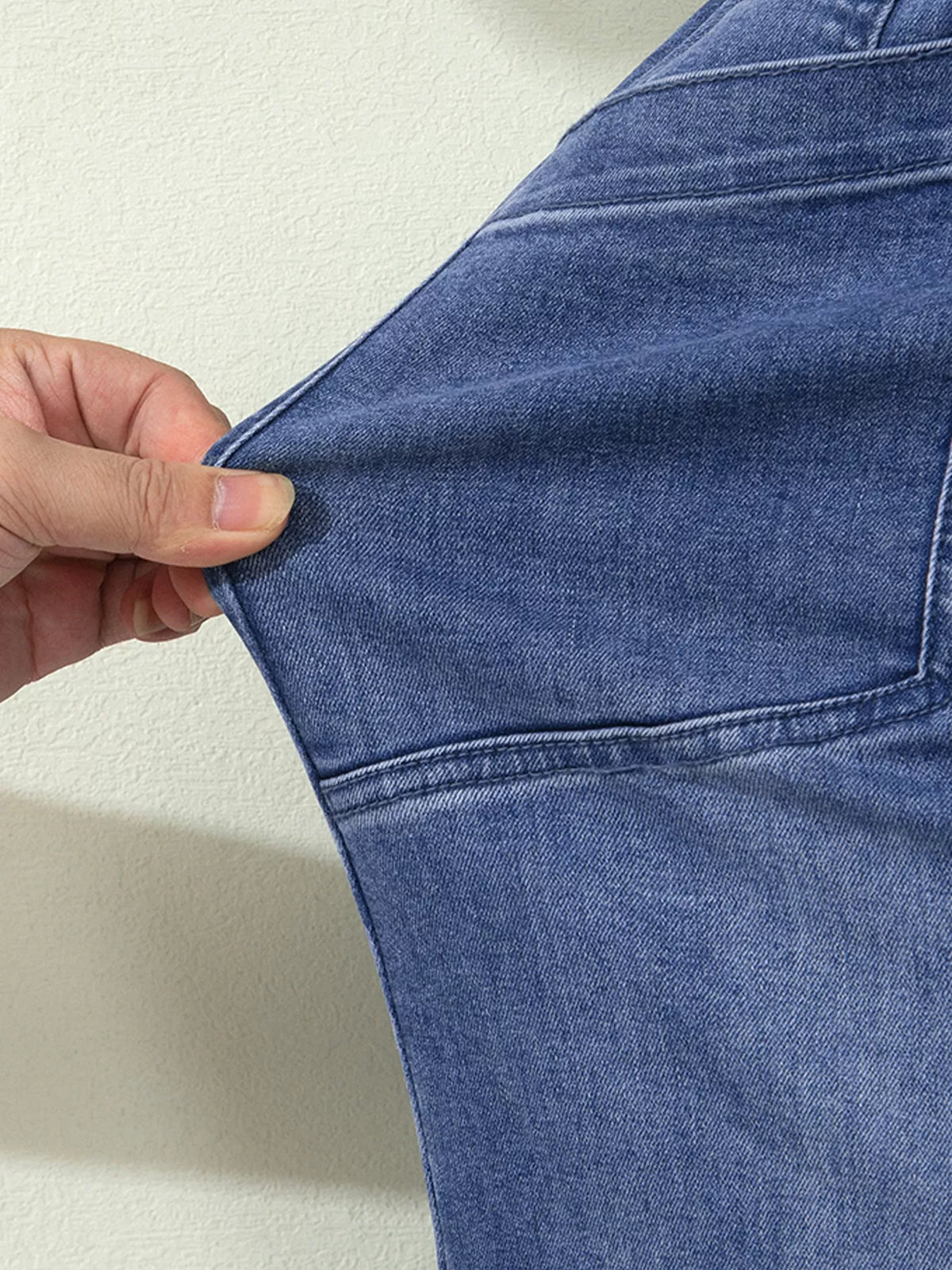 Drawstring Ankle Jeans in Dusty Blue