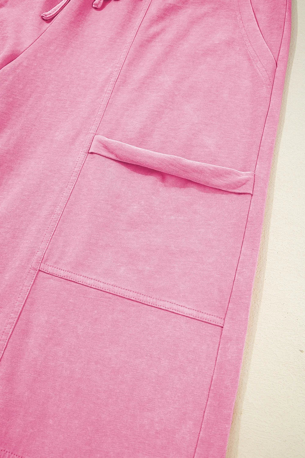 Mineral Wash High-Waist Wide Leg Cargo Pants