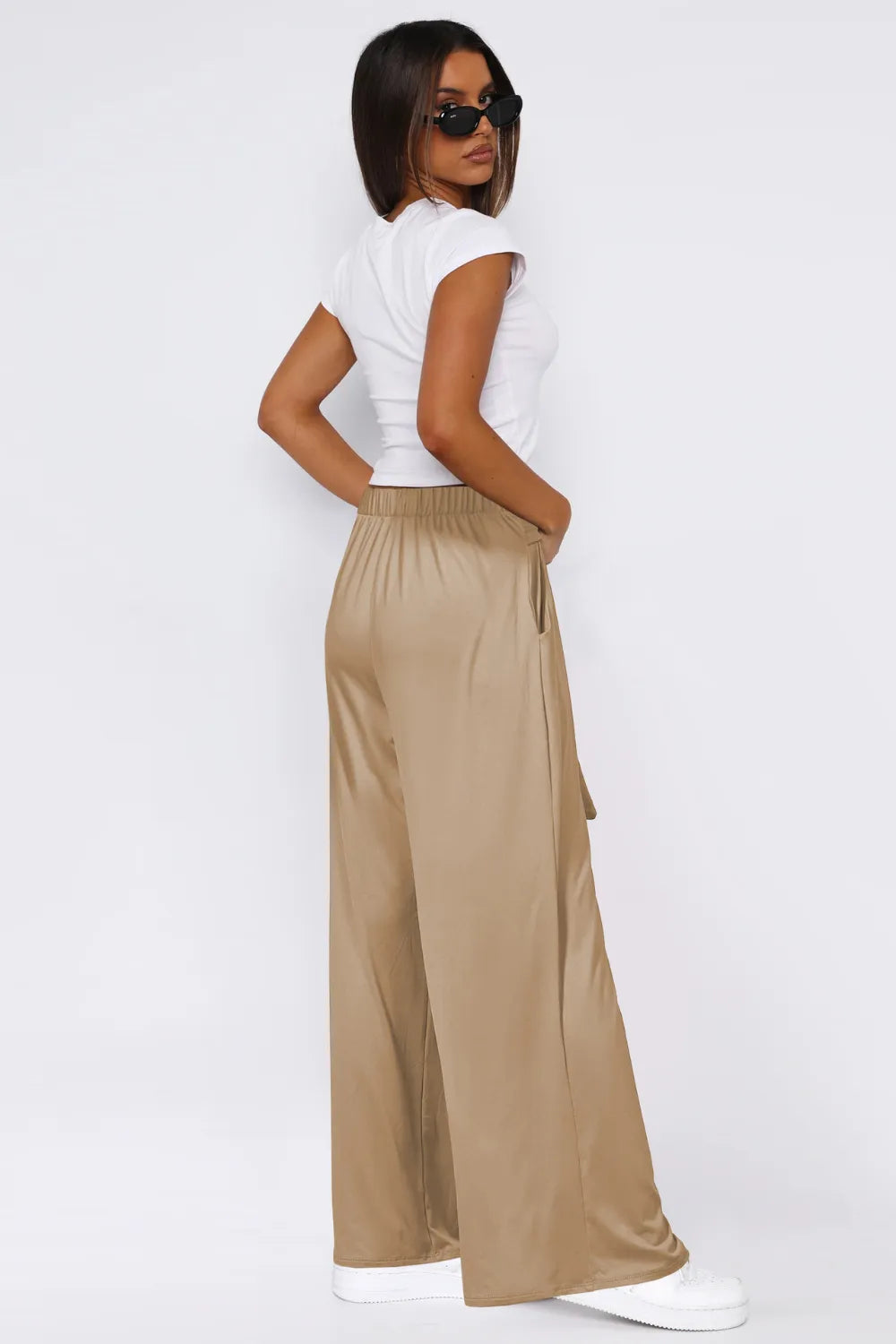 Tied-Waist Wide-Leg Pants