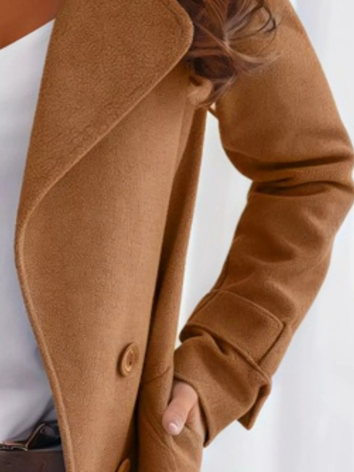 Double-Breasted Long Trench Coat