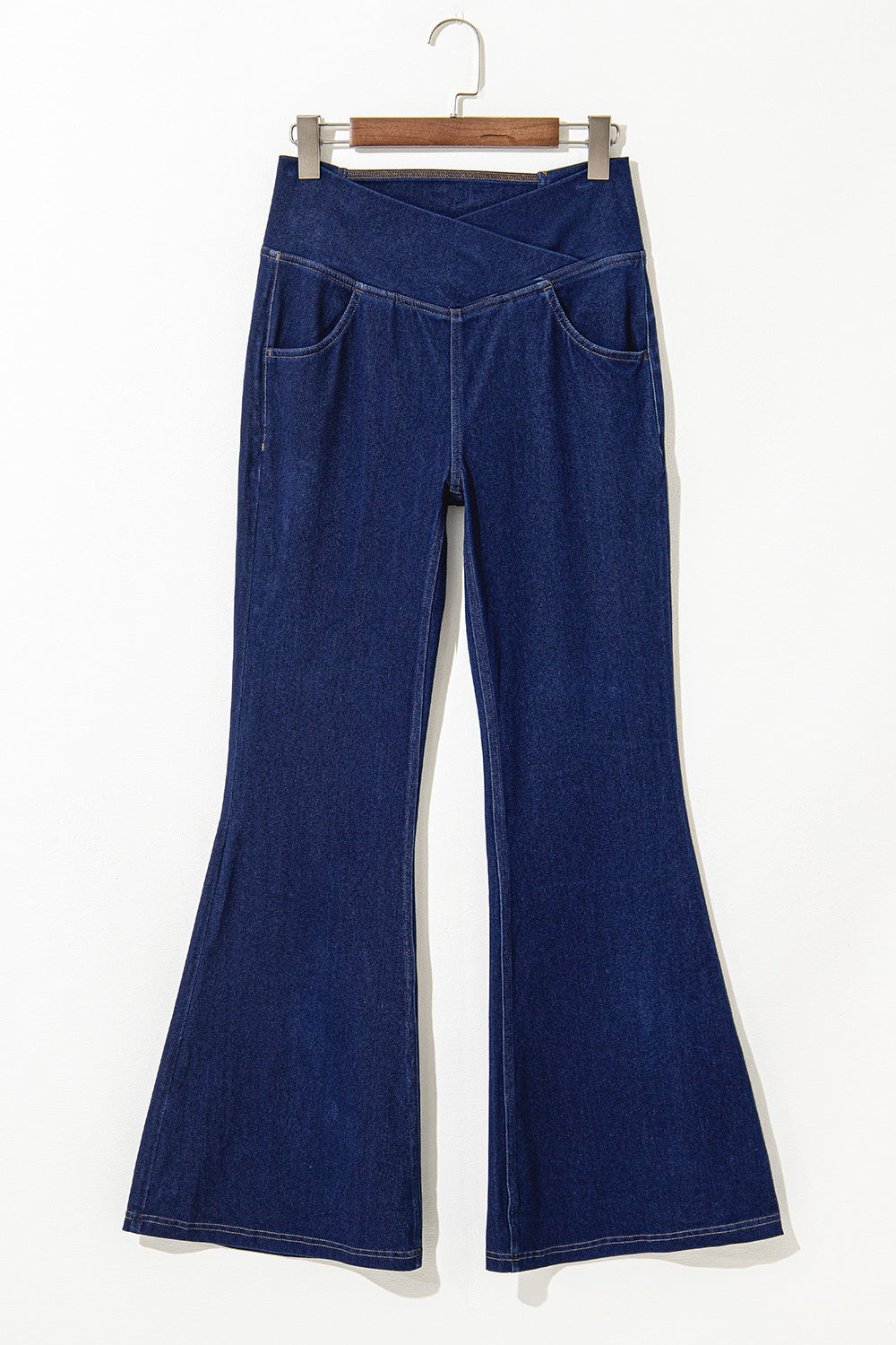High-Waisted Flare Jeans in Dark Navy