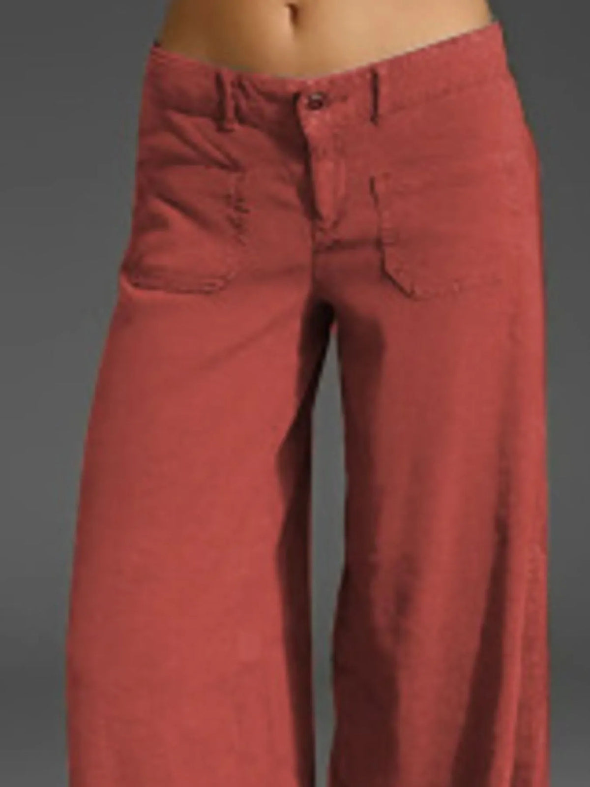 Plus-Size Wide Leg Pants with Pockets