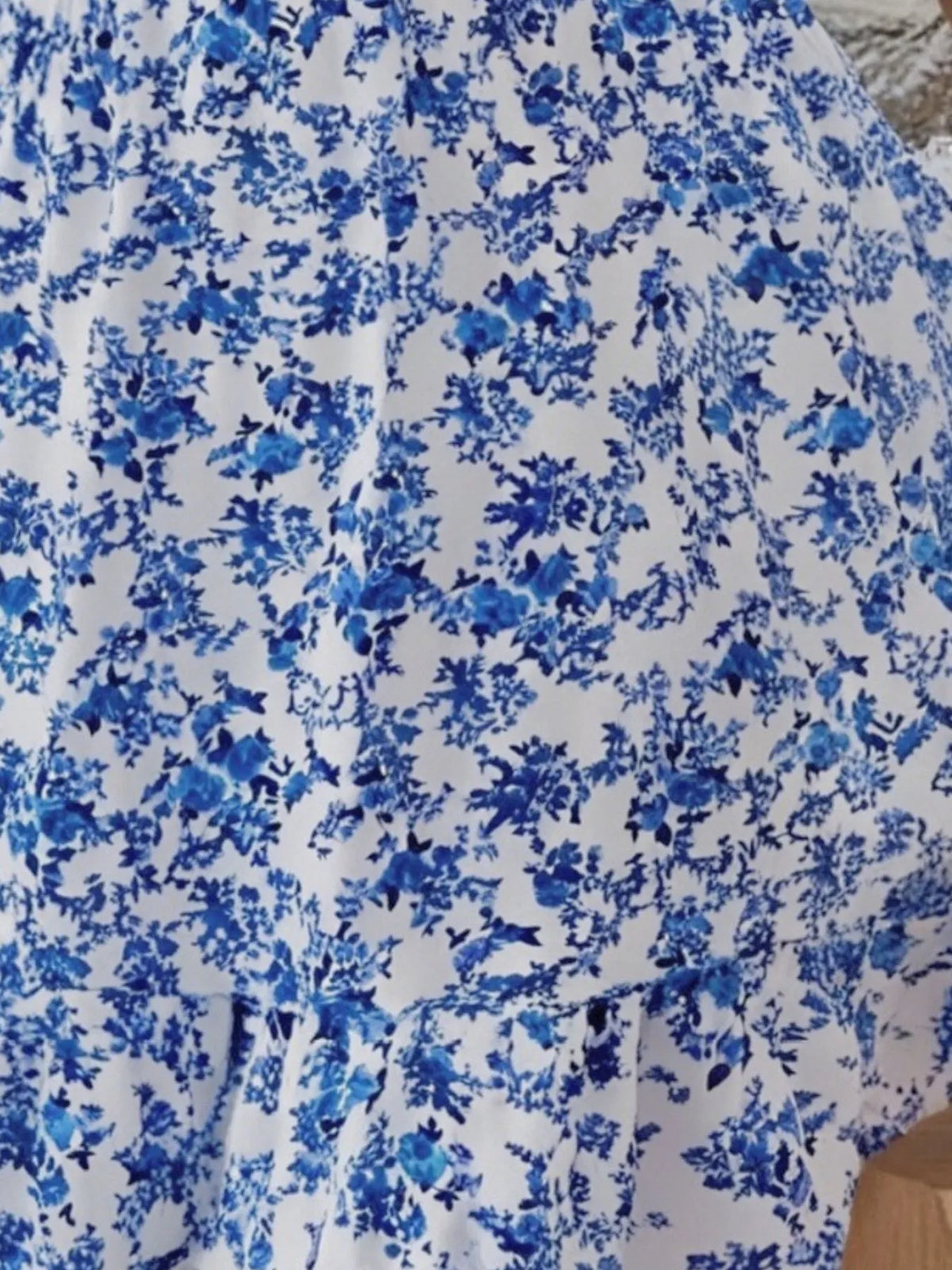 Off-Shoulder Smocked Floral Midi Dress
