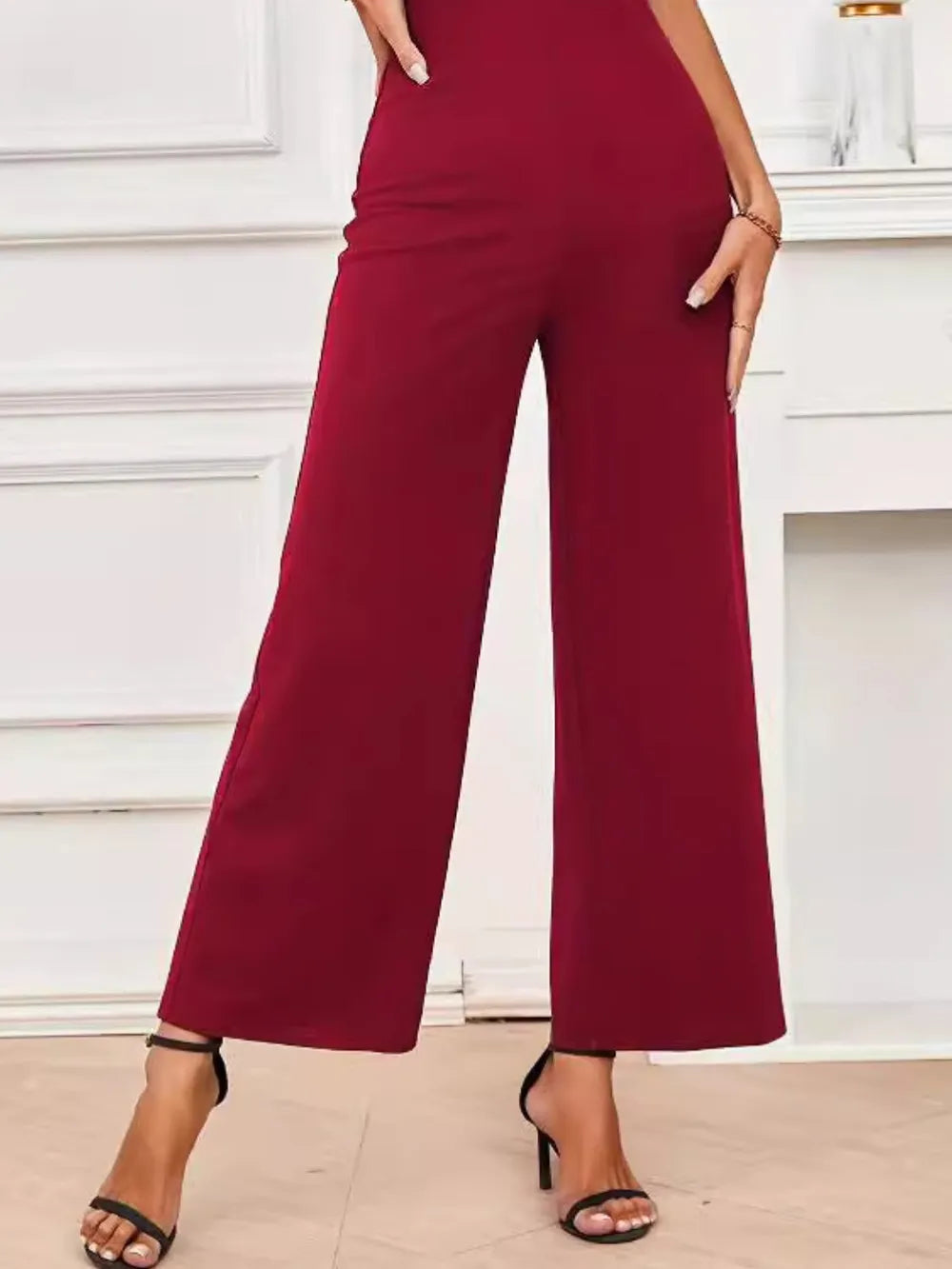 Flutter Sleeve V-Neck Jumpsuit