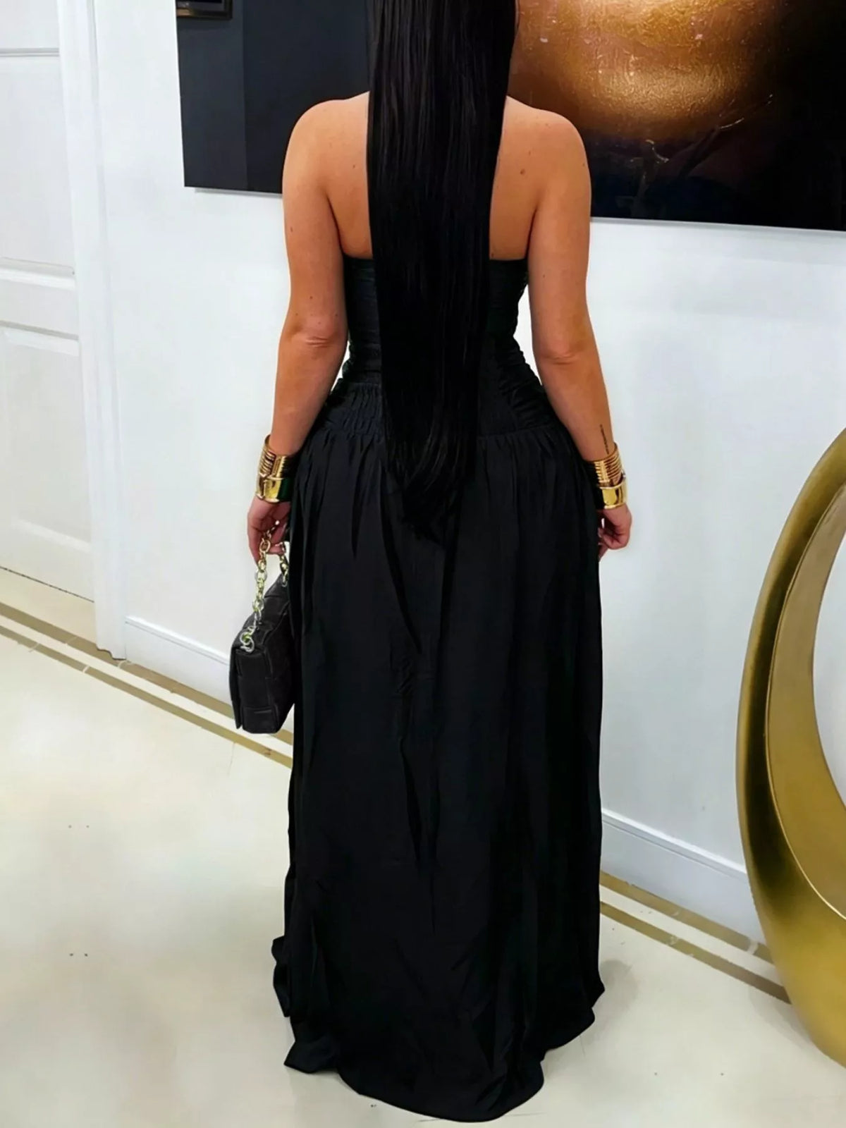 Halter Neck Cutout Maxi Dress