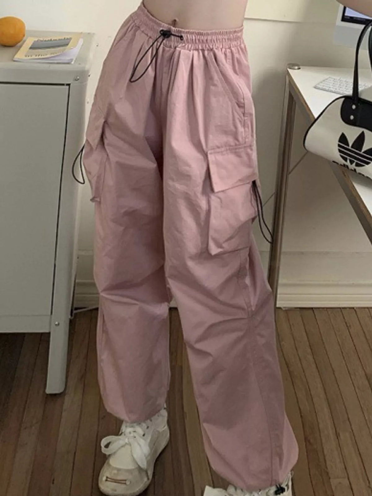 Oversized Drawstring Cargo Pants