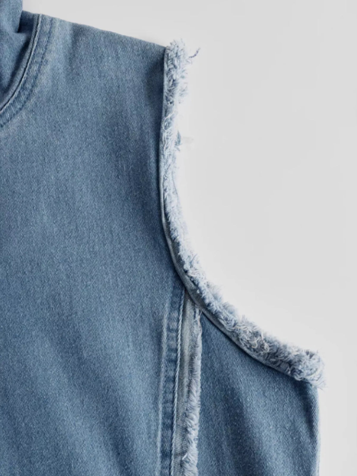 Hooded Denim Maxi Dress in Blue