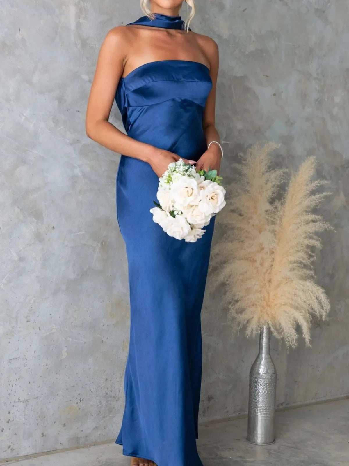 Satin Tube Maxi Dress