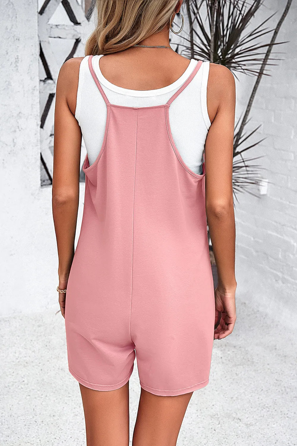 Spaghetti Strap Romper with Pockets by DY