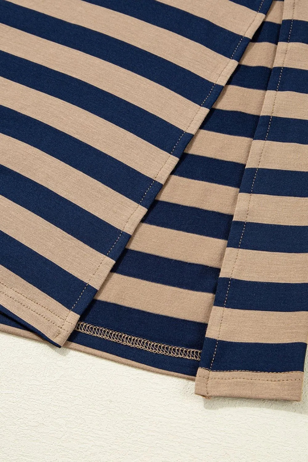 Striped V-Neck Midi T-Shirt Dress