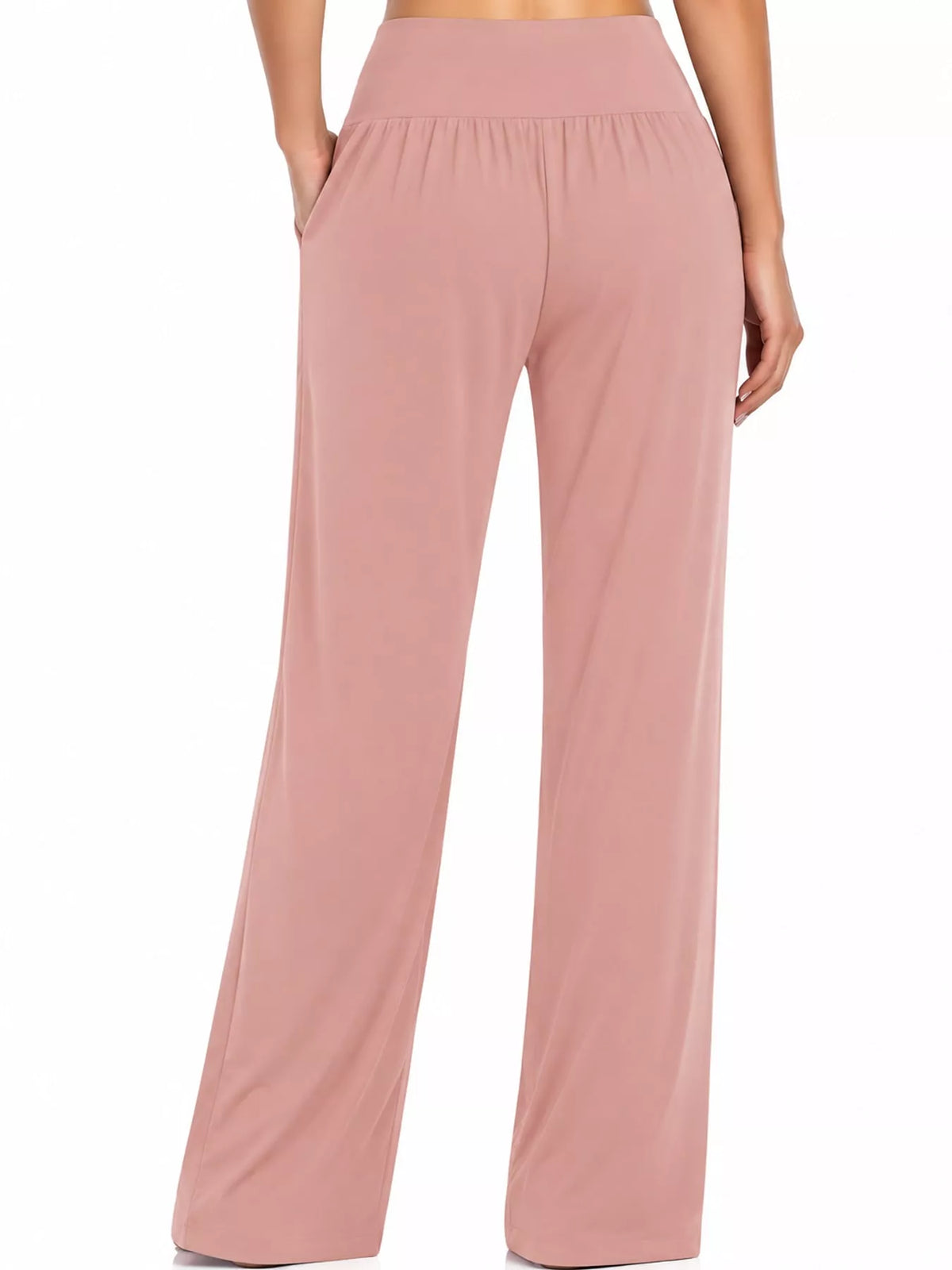 High-Rise Wide-Leg Pants with Pockets