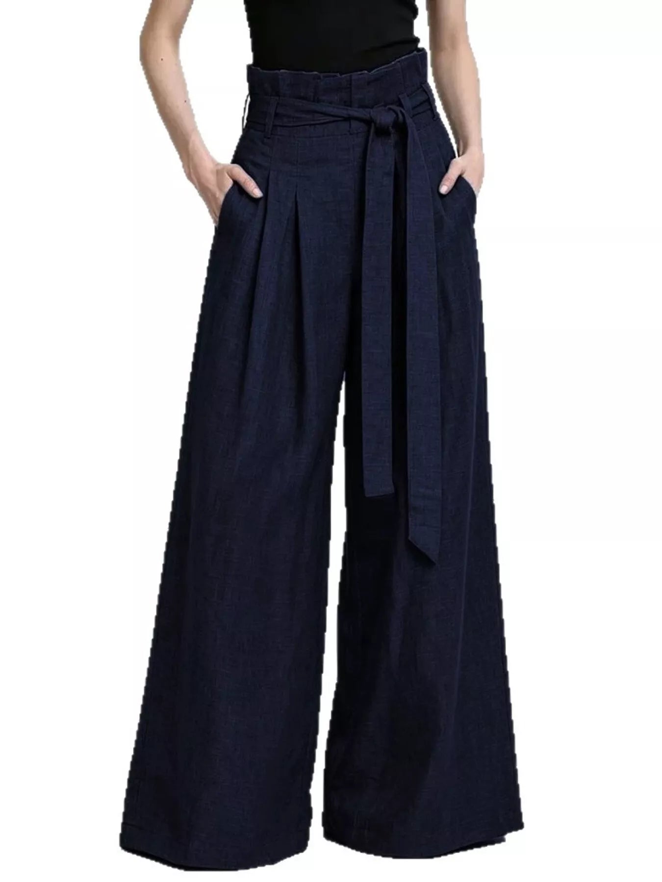 Paperbag Waist Wide Leg Pants