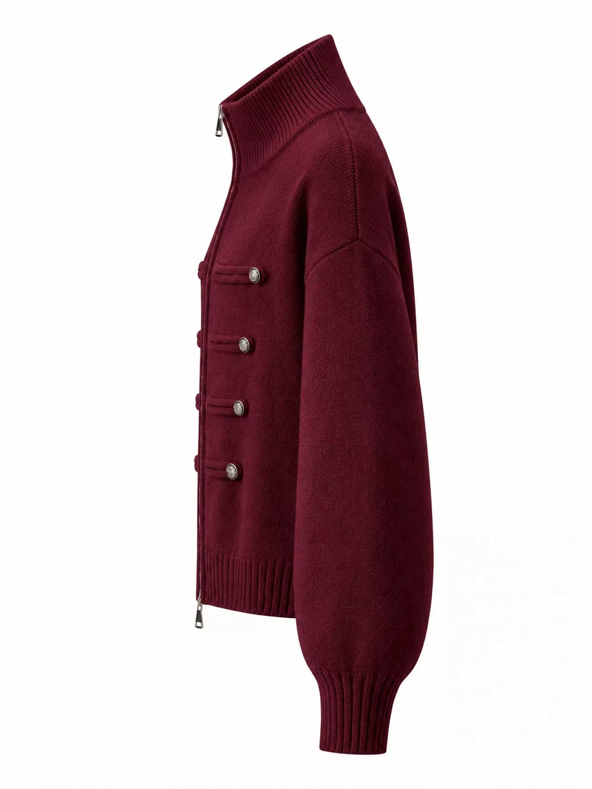 Turtleneck Zip-Up Cardigan