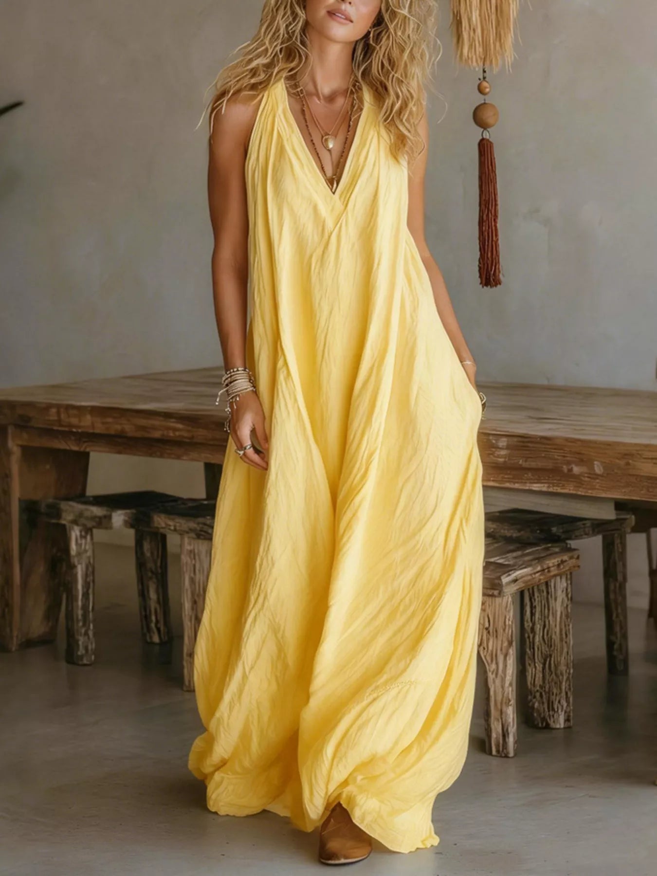 Sleeveless Flowy Maxi Dress Plus Size