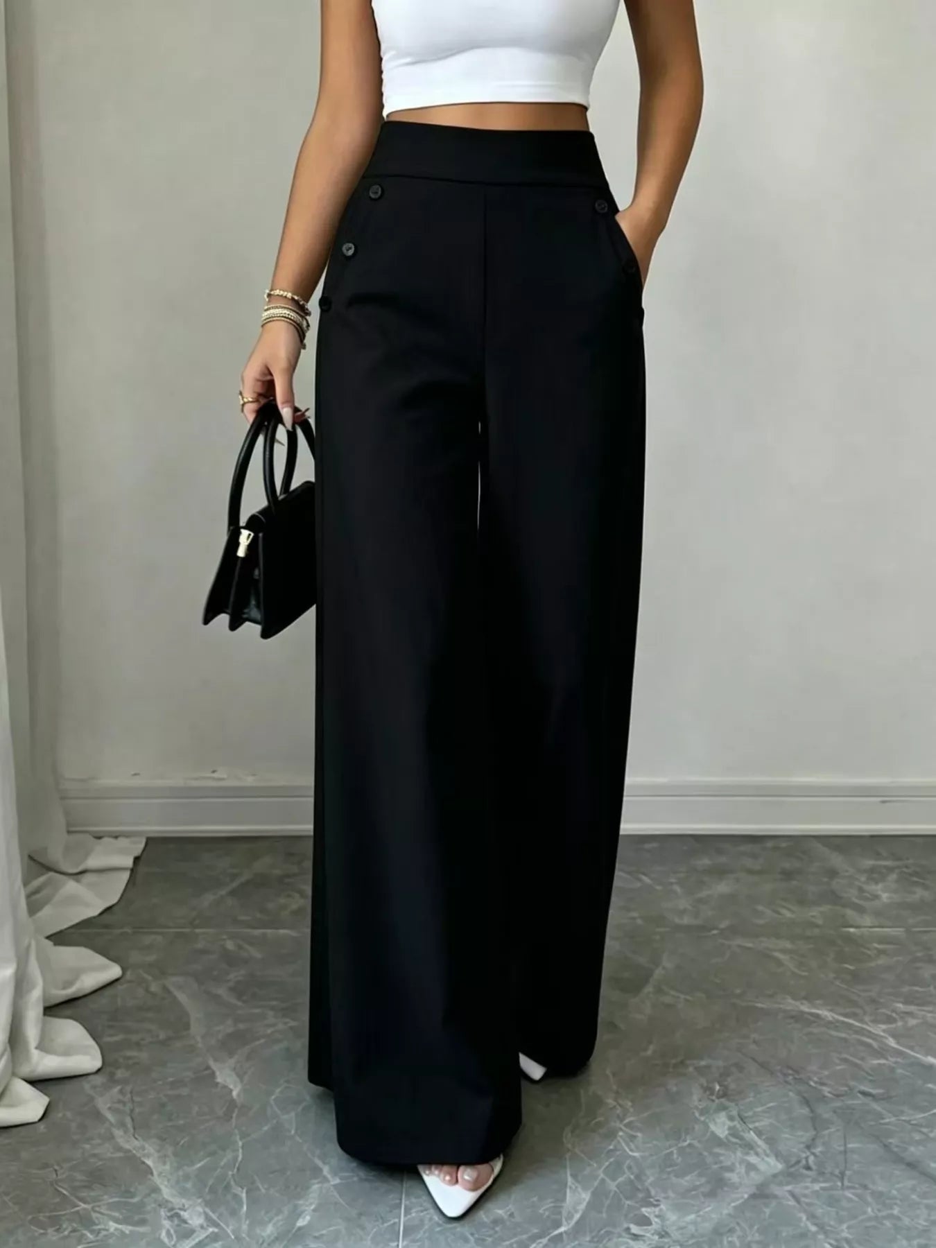 High-Waisted Wide-Leg Pants