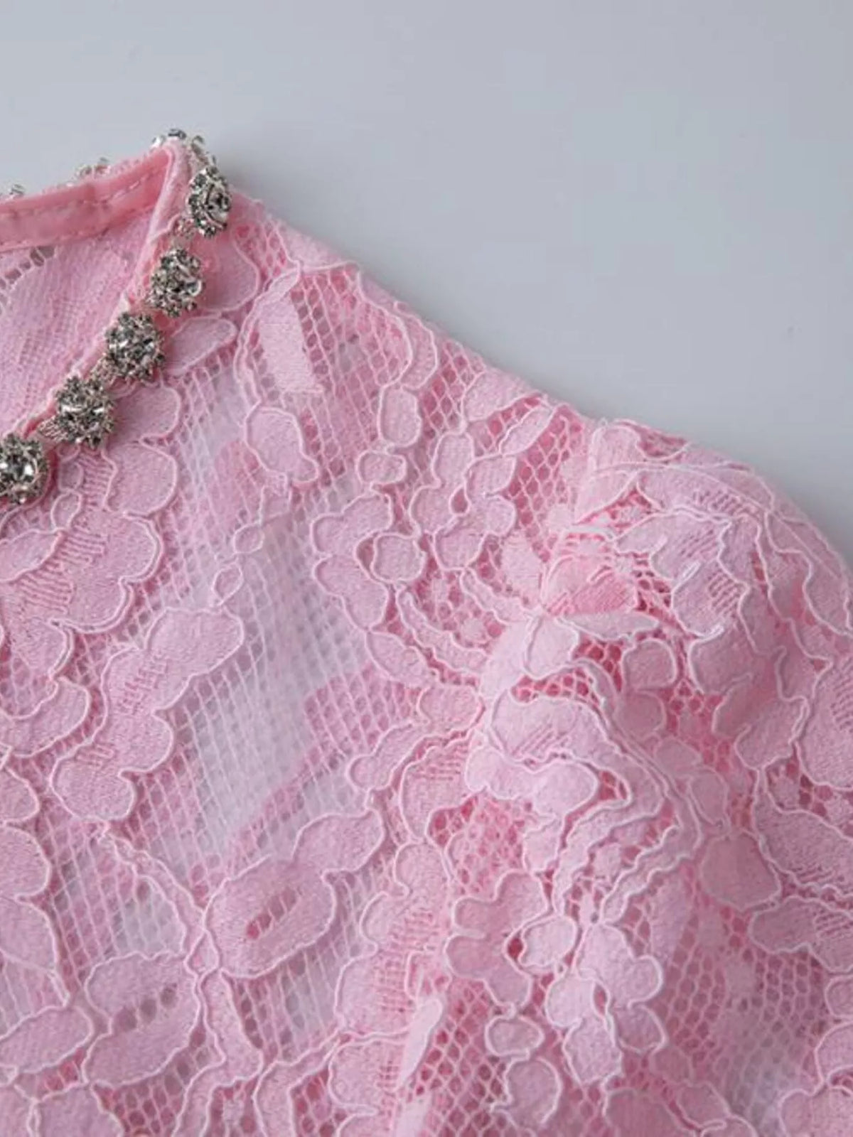 Lace Midi Dress with Long Sleeves and Slit
