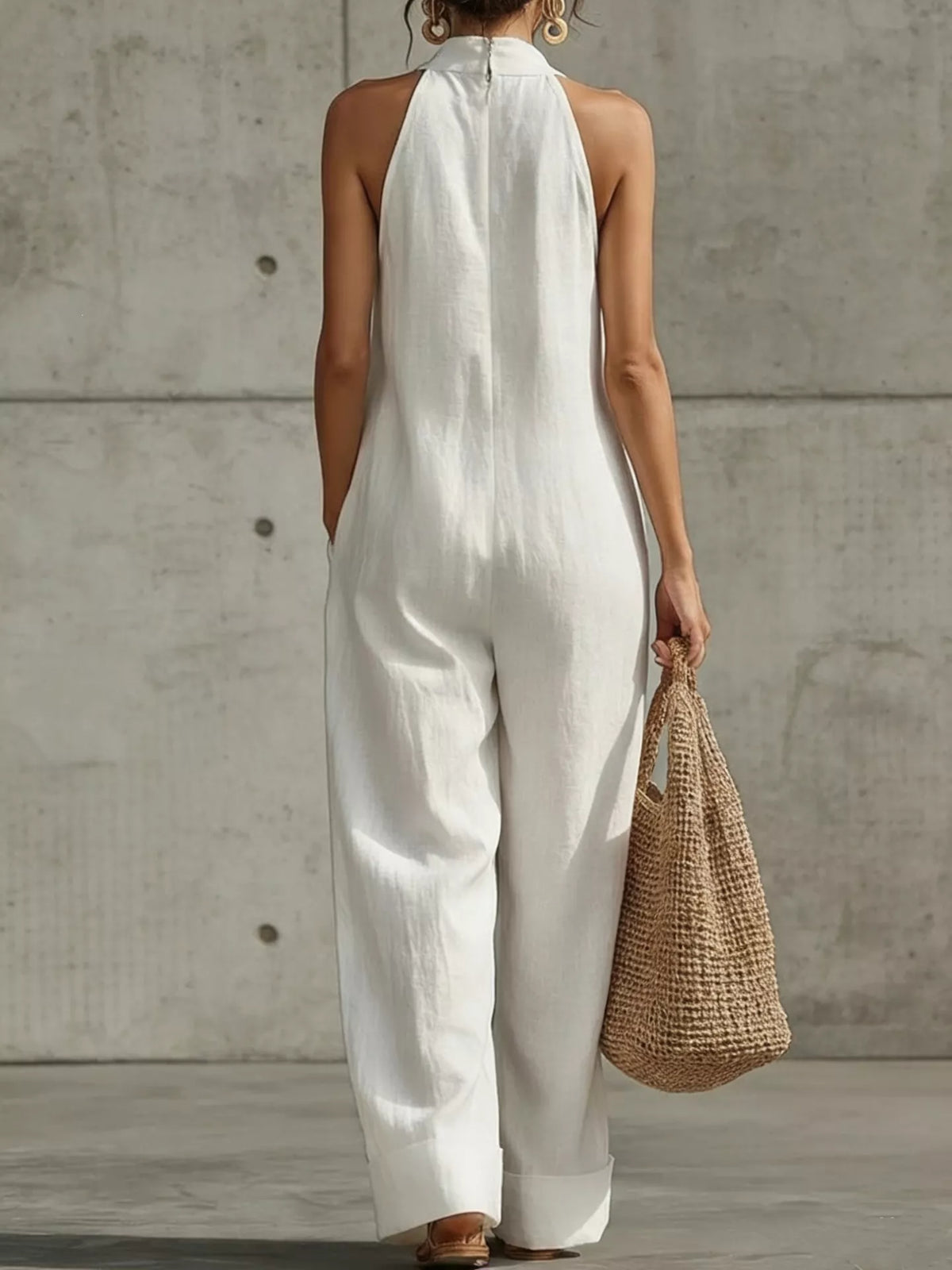 Halter Neck Wide Leg Jumpsuit