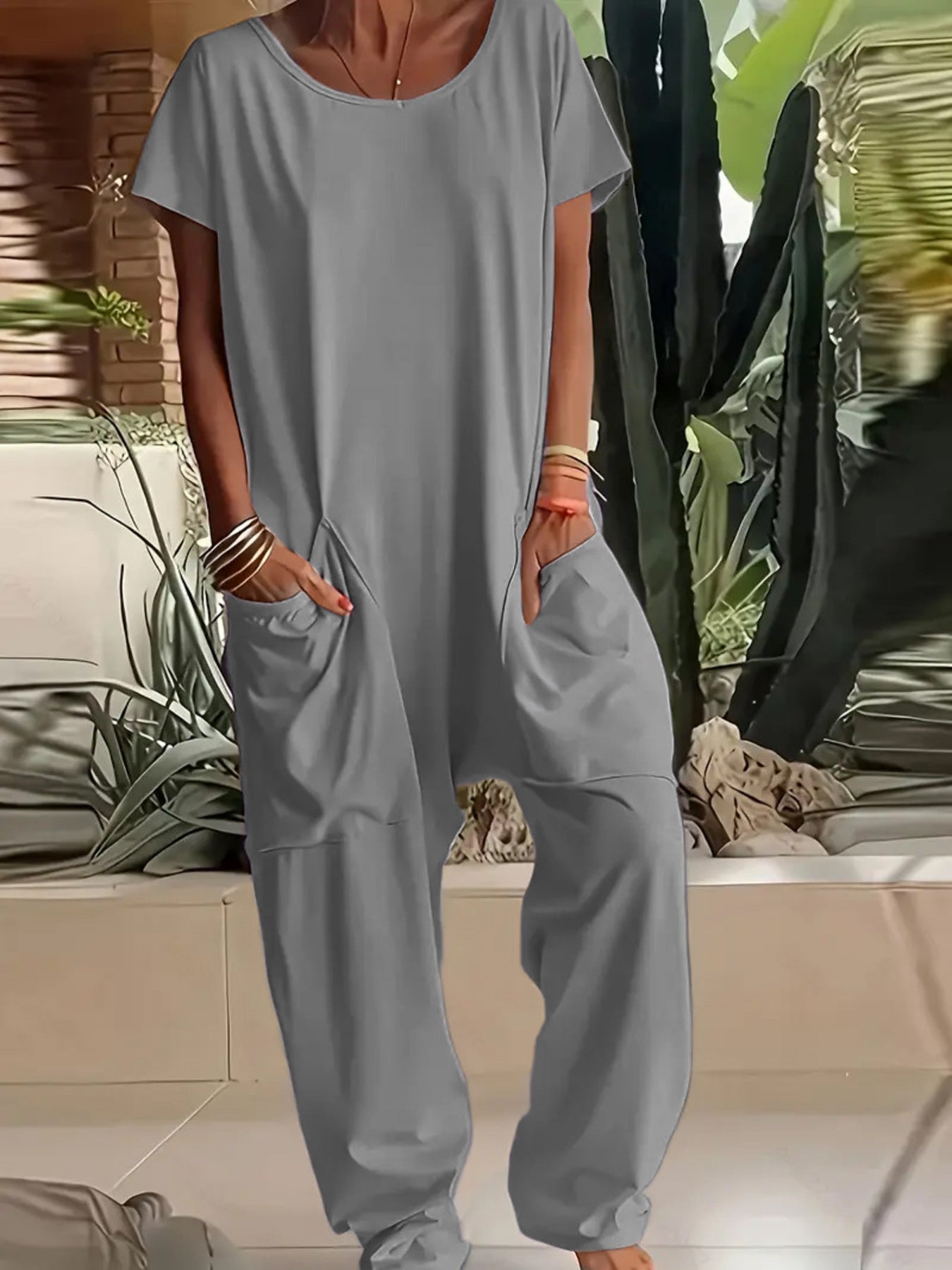 Loose Fit Wide Leg Jumpsuit