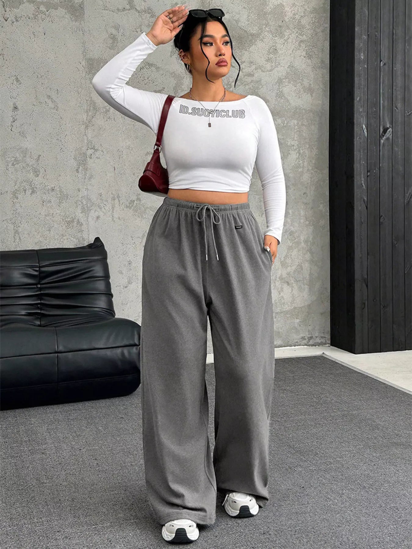Drawstring Wide Leg Pants