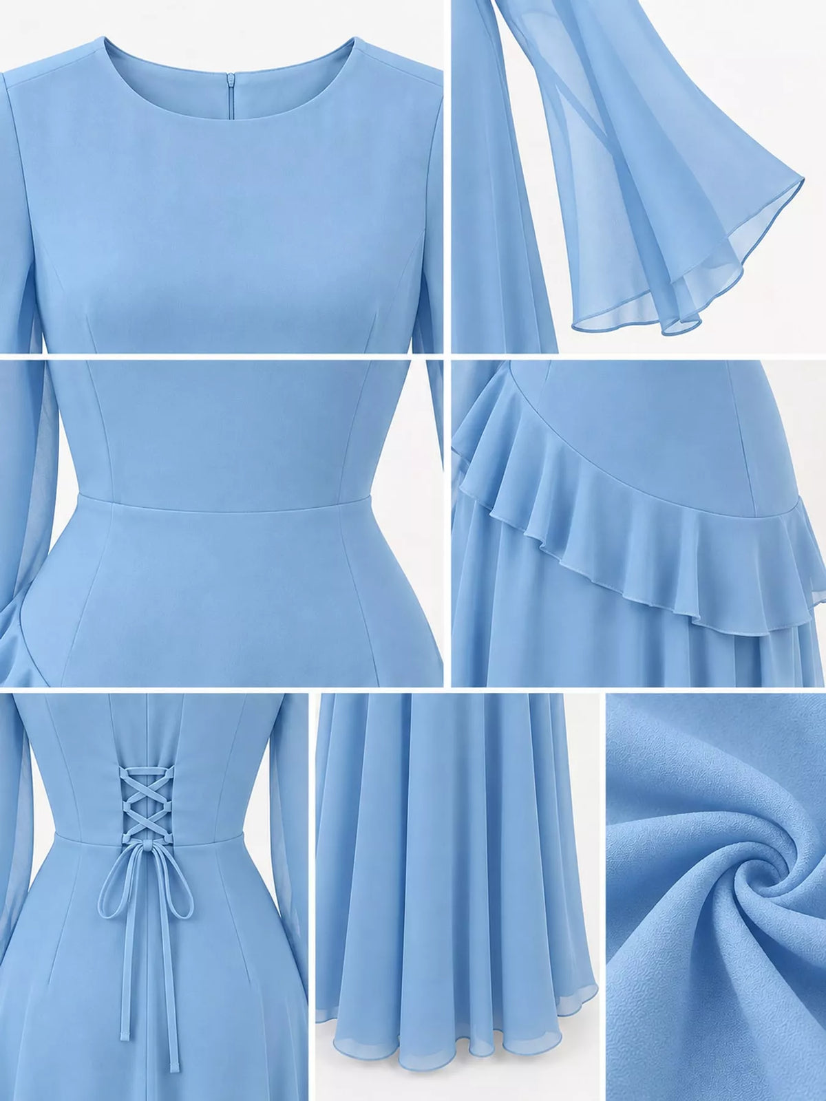 Ruffled Flare Sleeve Maxi Dress