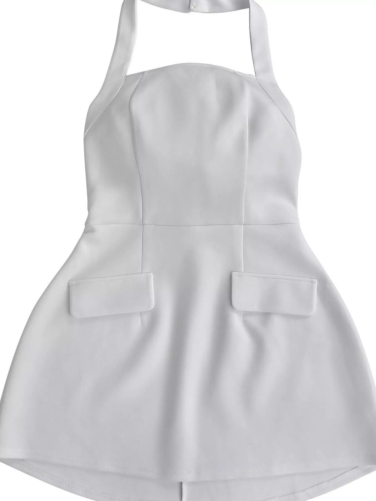 Halter Neck Mini Dress with Flap Pocket Detail