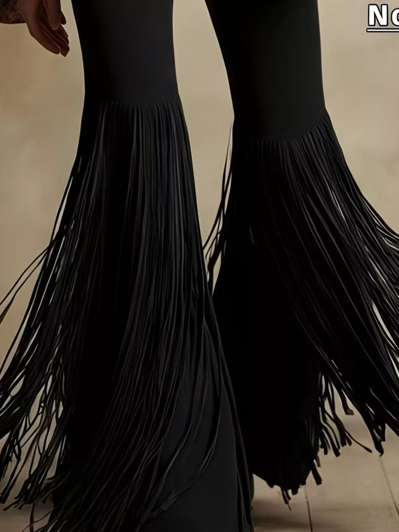 Fringe Hem Flare Pants