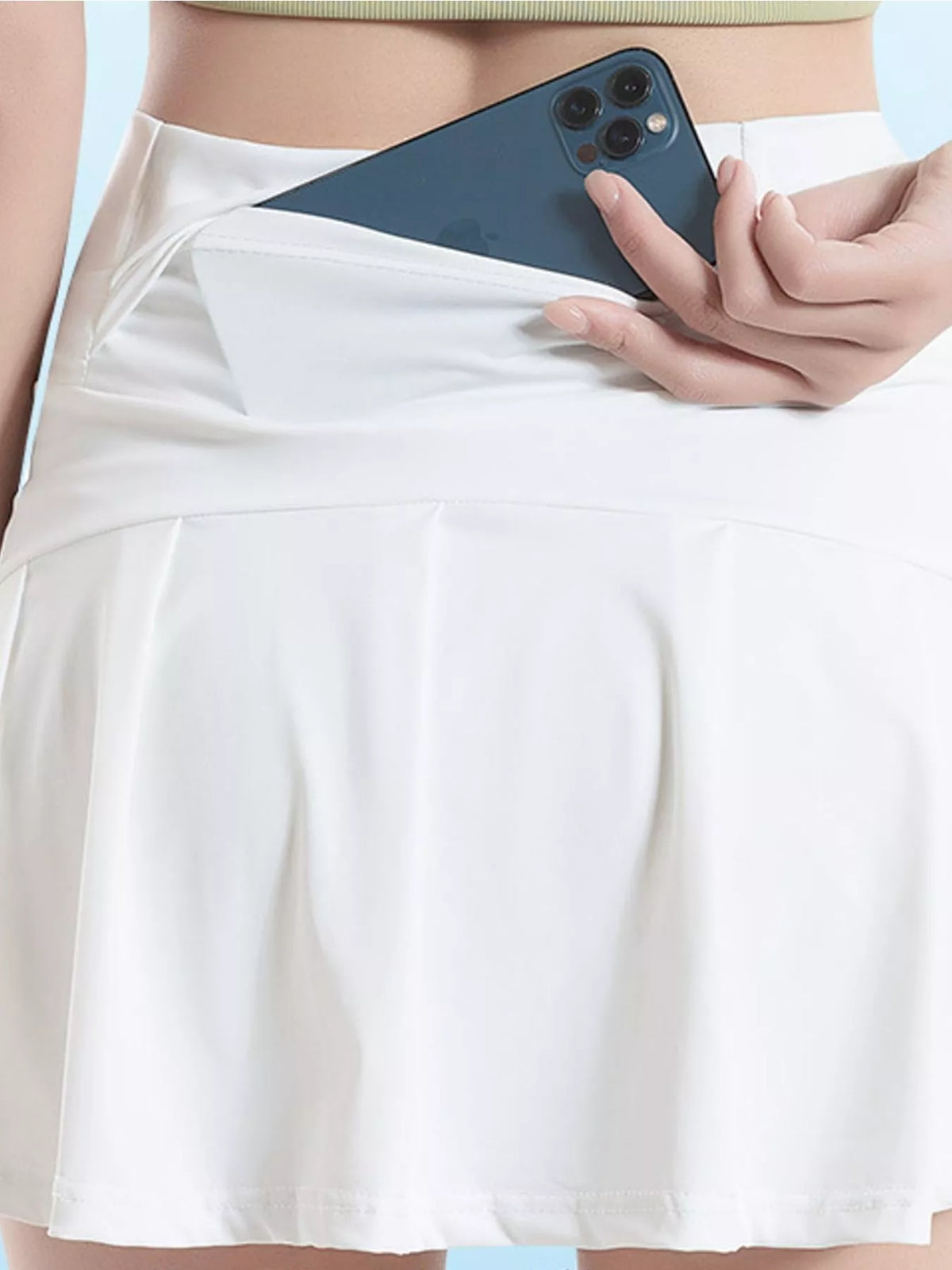 High-Waisted Pleated Active Skirt