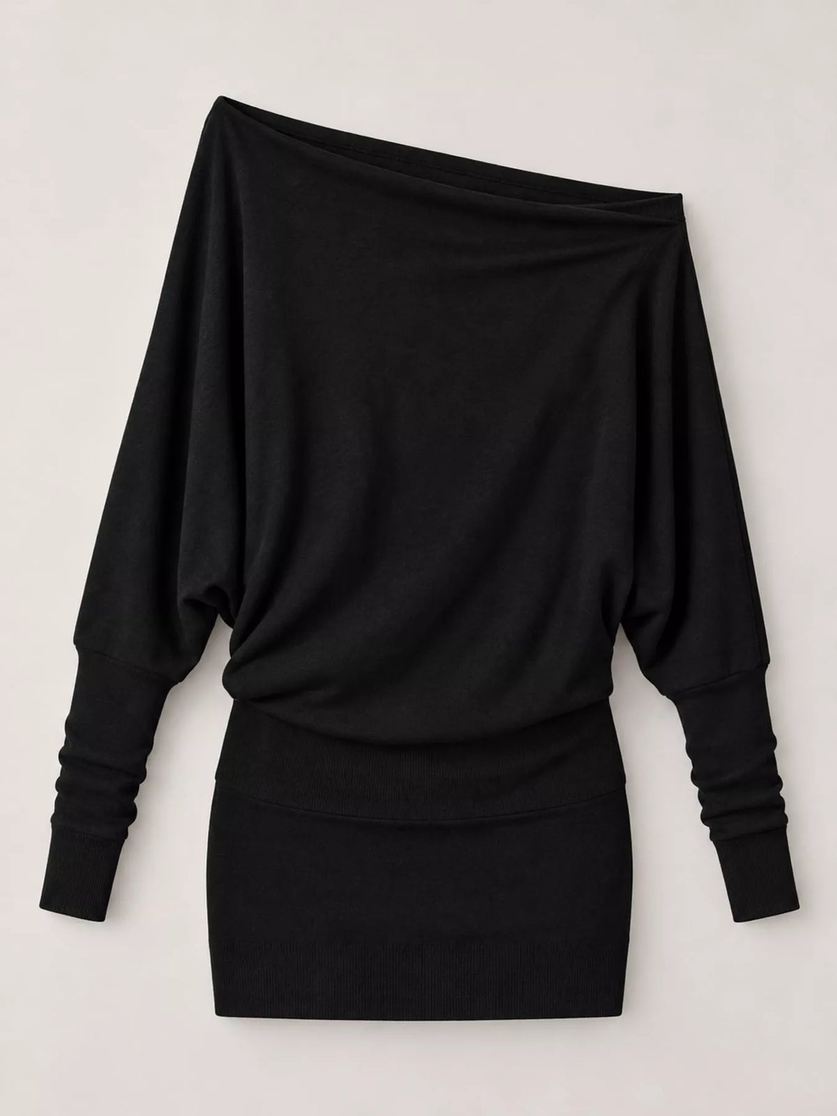 One Shoulder Knit Mini Dress