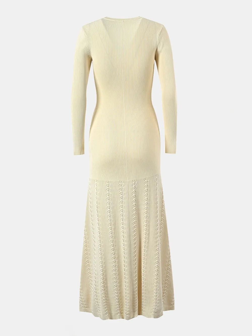 Openwork Round Neck Sweater Dress
