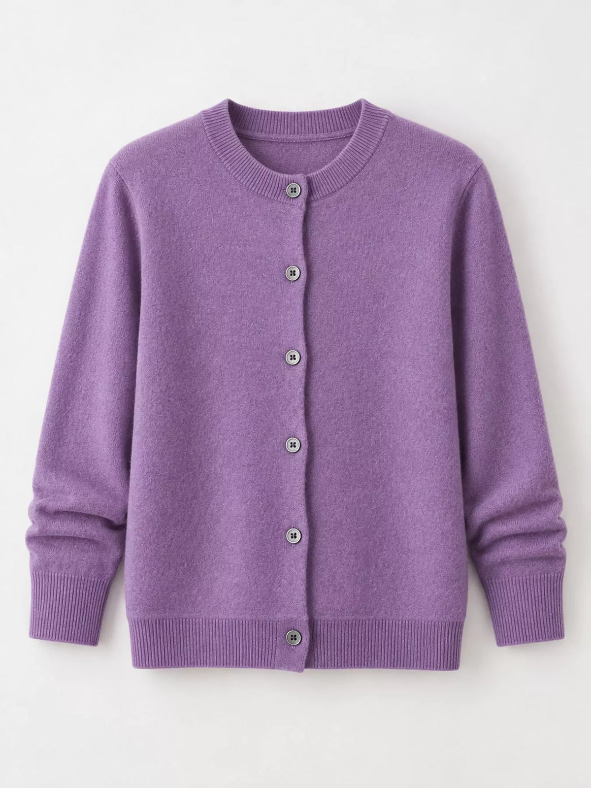 Crew Neck Button-Down Cardigan