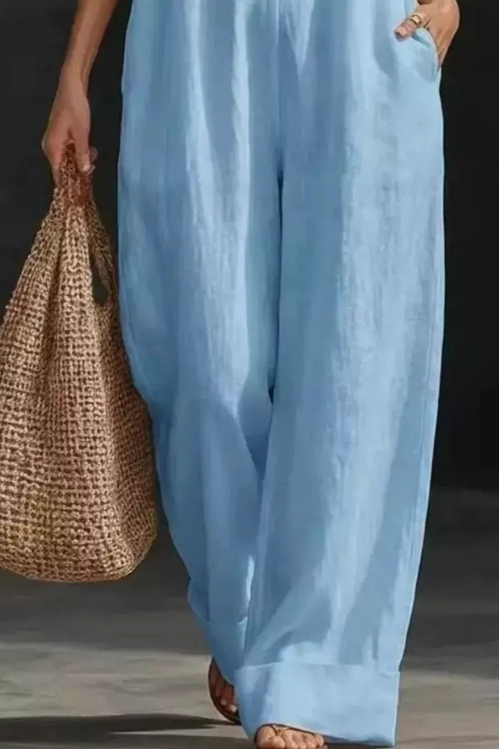 Sleeveless Wide Leg Jumpsuit with Pockets