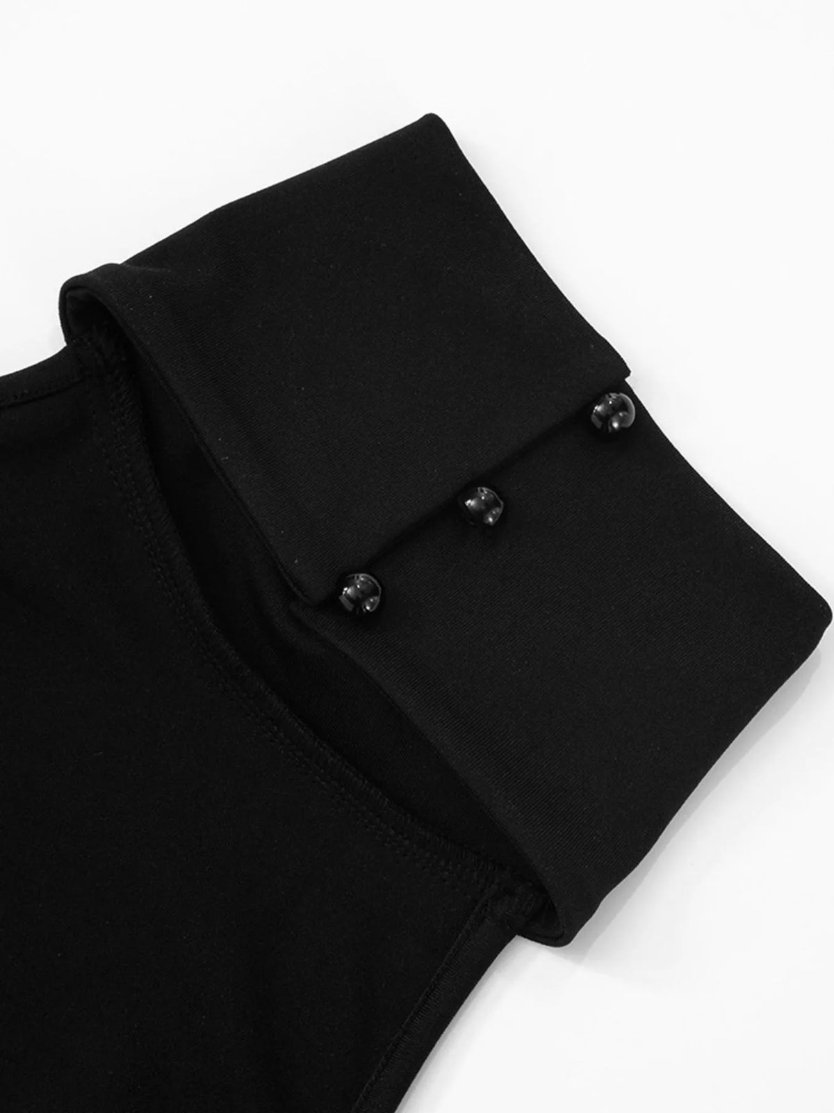 Halter Neck Ruffled Hem Romper in Black