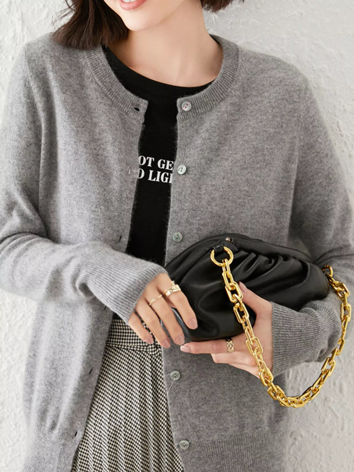 Crew Neck Button-Down Cardigan