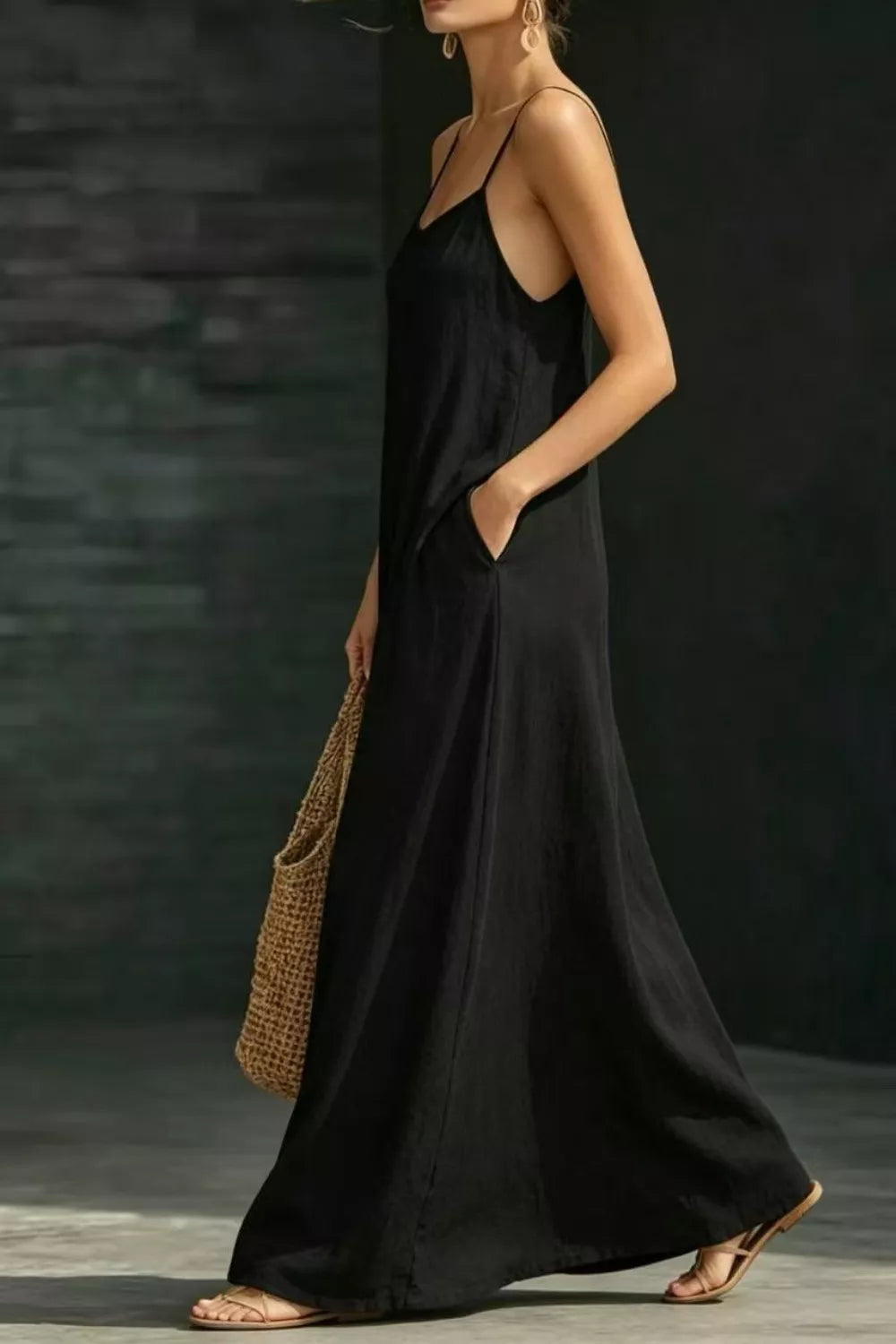 Sleeveless Pocketed Maxi Dress