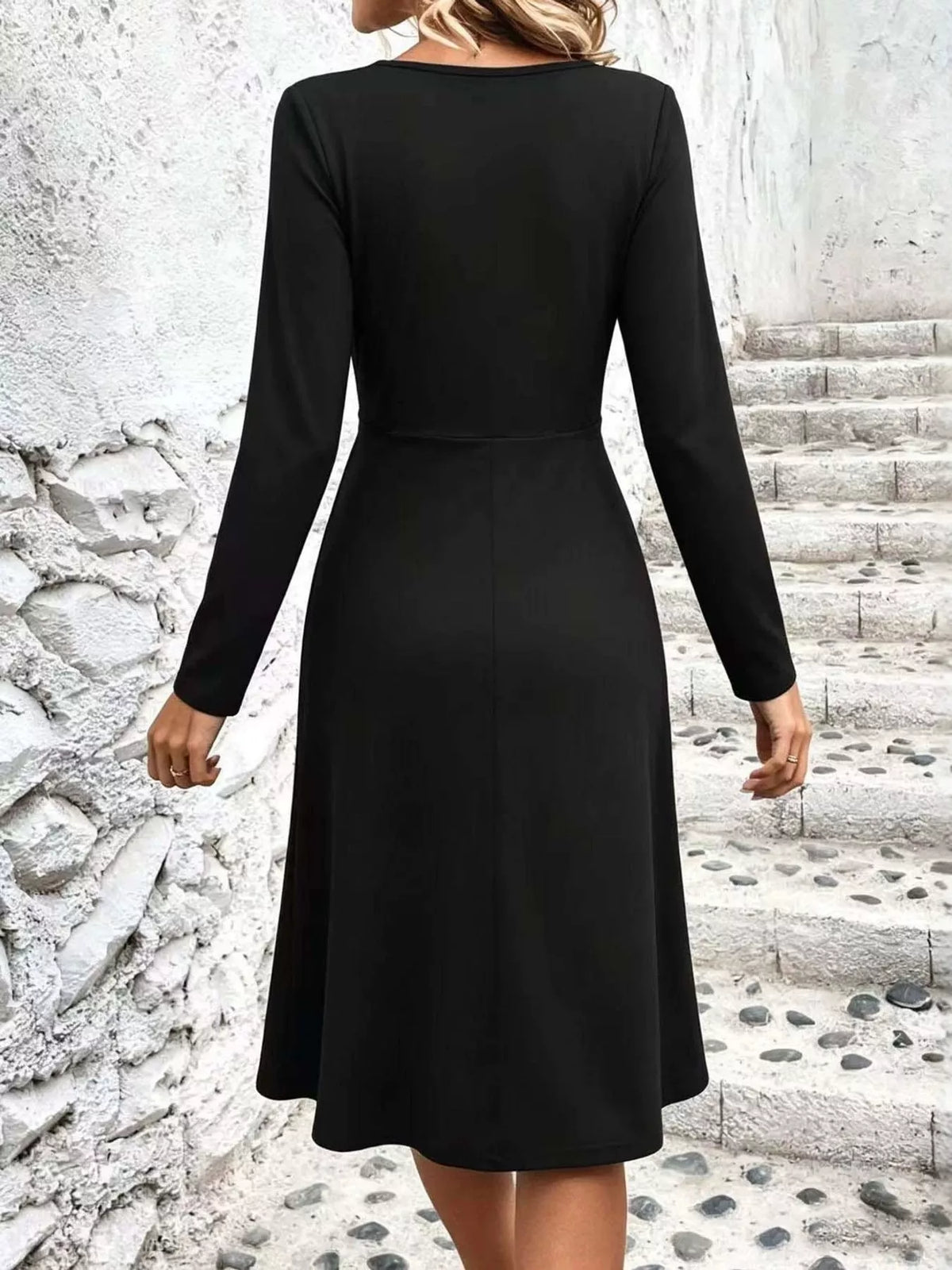 Crisscross Ruched Front Midi Dress