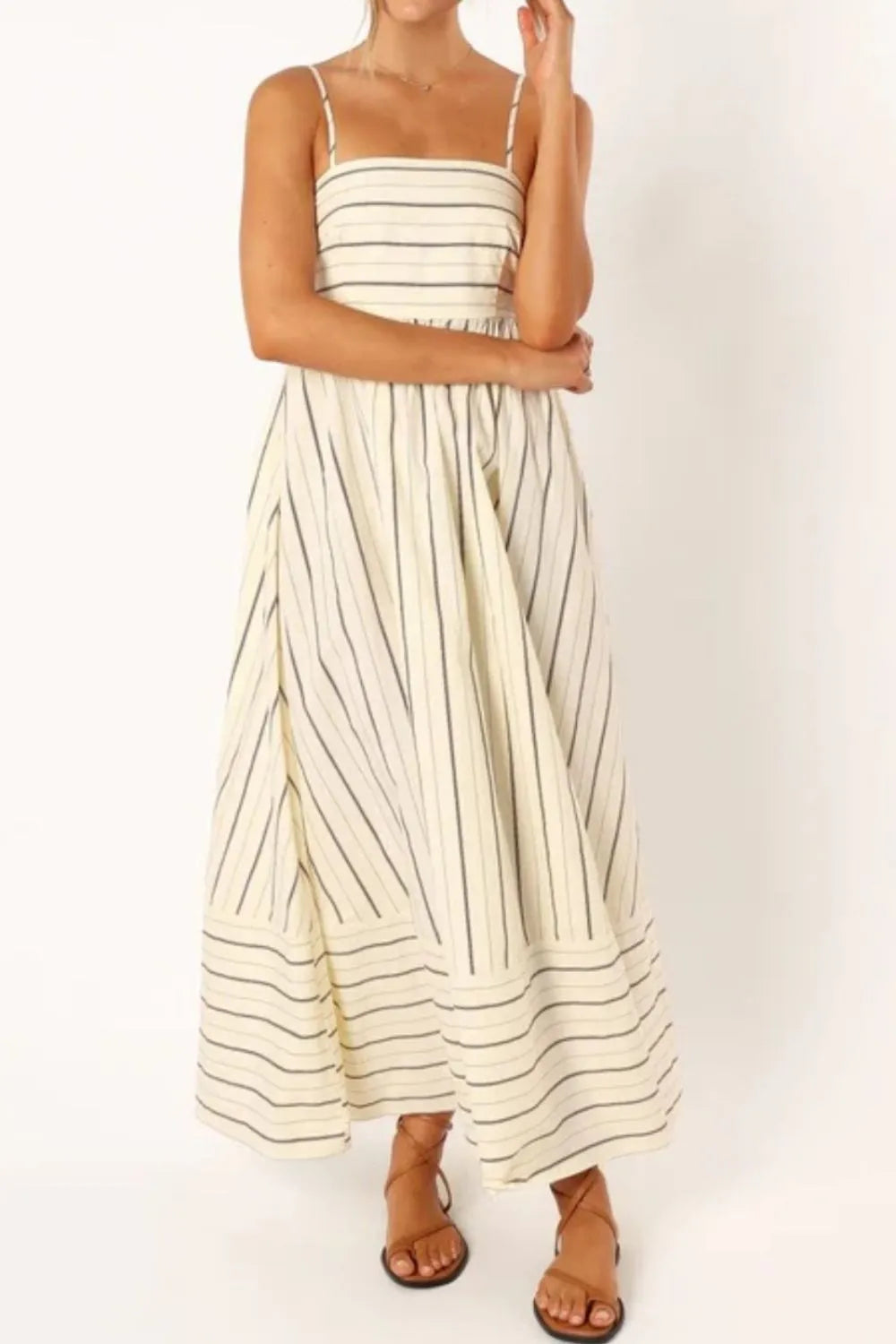 Striped Square-Neck Cami Dress