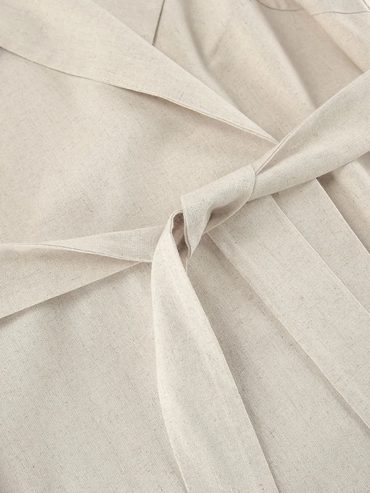 Tie Waist Cap Sleeve Maxi Dress in Khaki