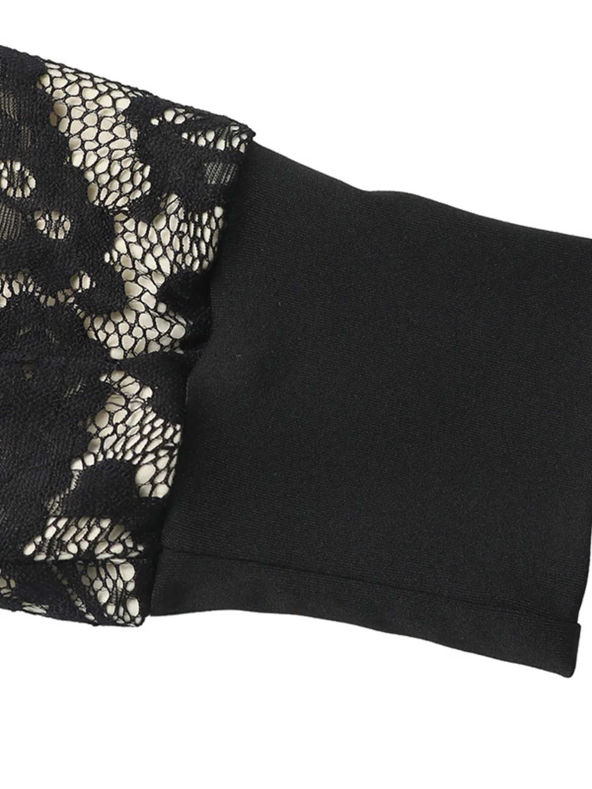 Lace V-Neck Long Sleeve Maxi Dress in Black