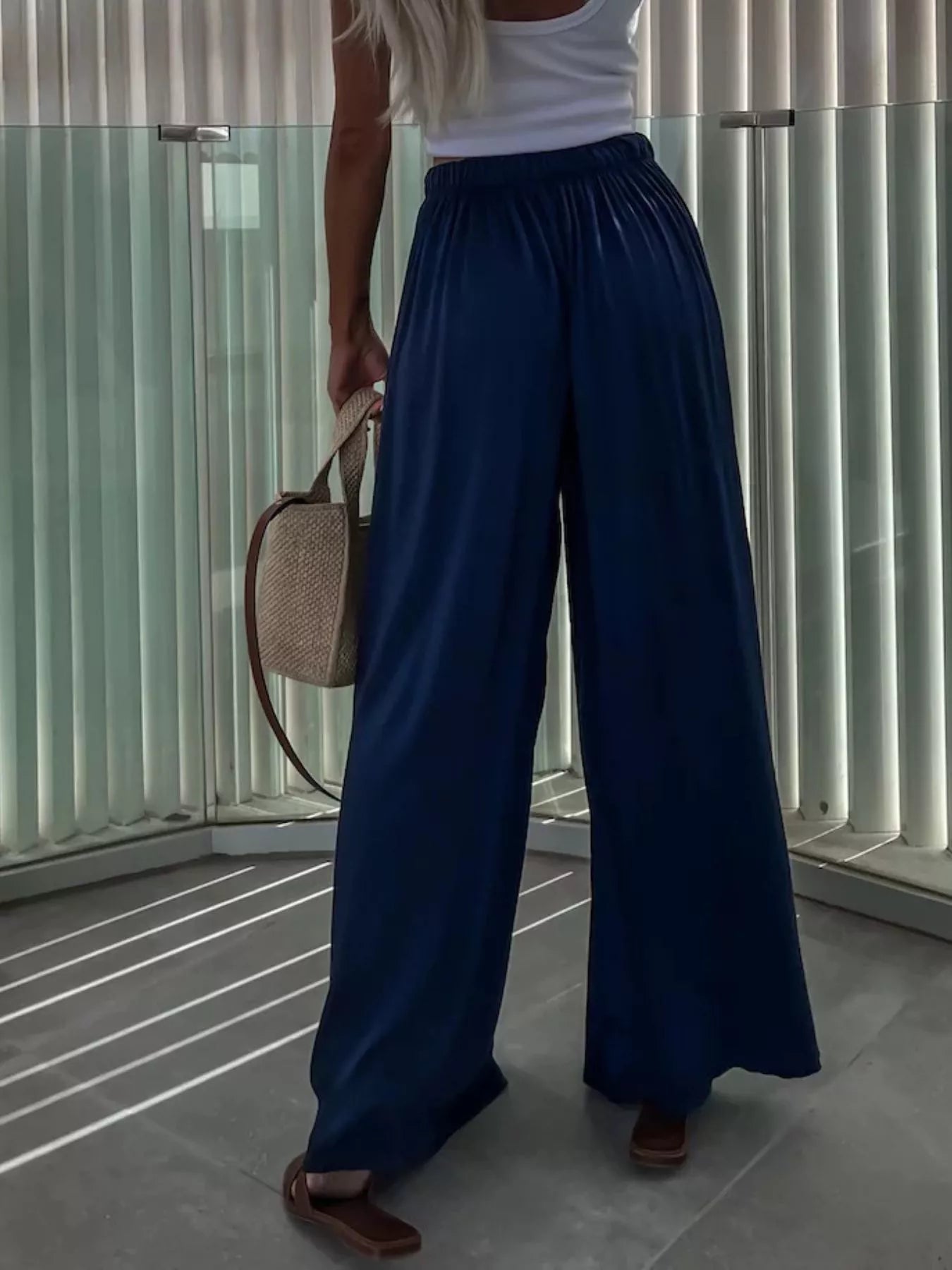 Paperbag Waist Wide-Leg Pants